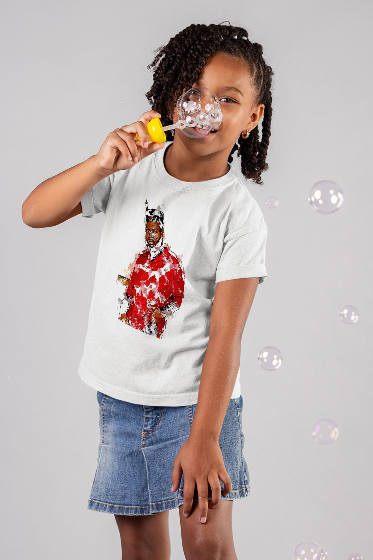 Khalid Baskılı Beyaz Unisex Beyaz Çocuk Tişört - Tshirt