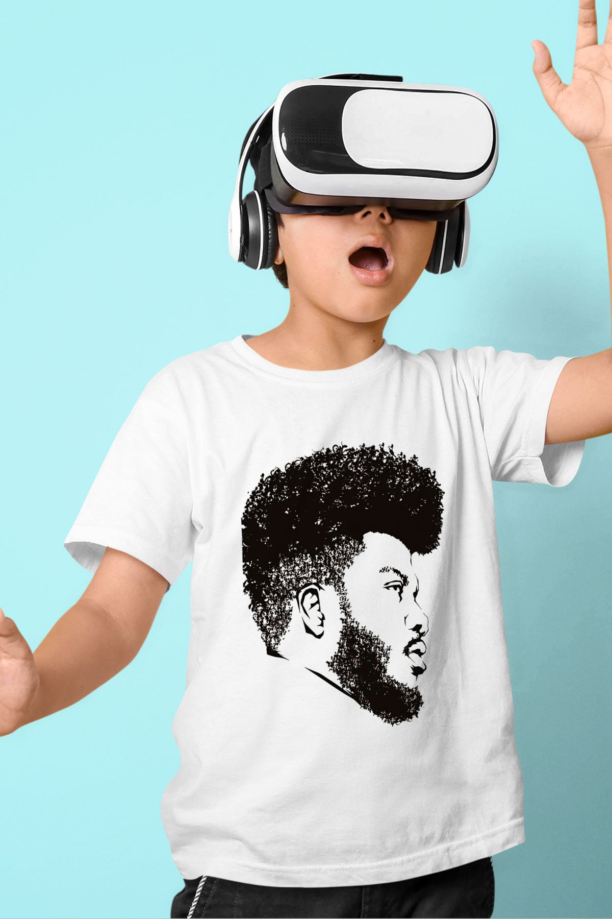 Khalid Baskılı Beyaz Unisex Beyaz Çocuk Tişört - Tshirt