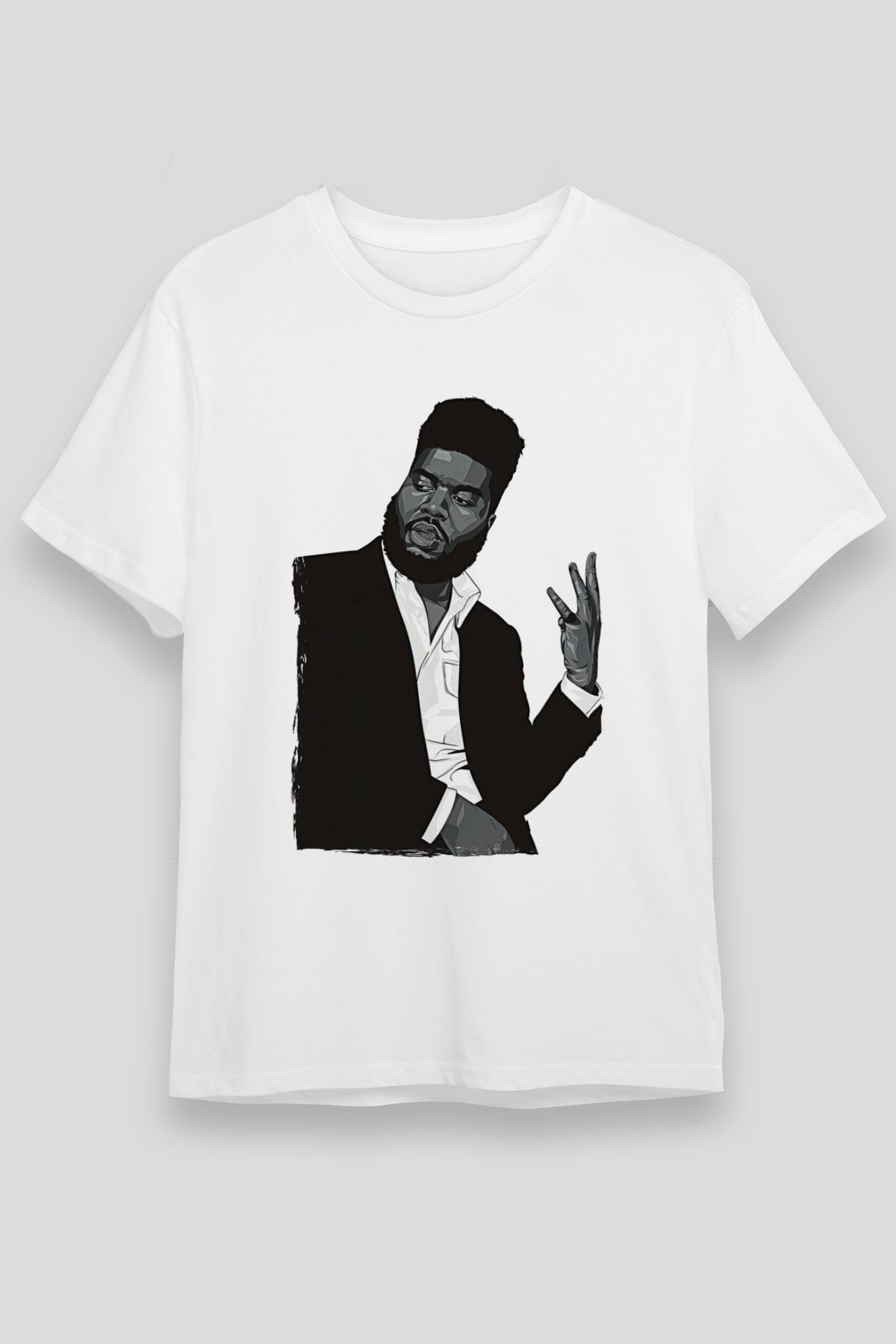 Khalid Baskılı Unisex Beyaz Tişört - Tshirt