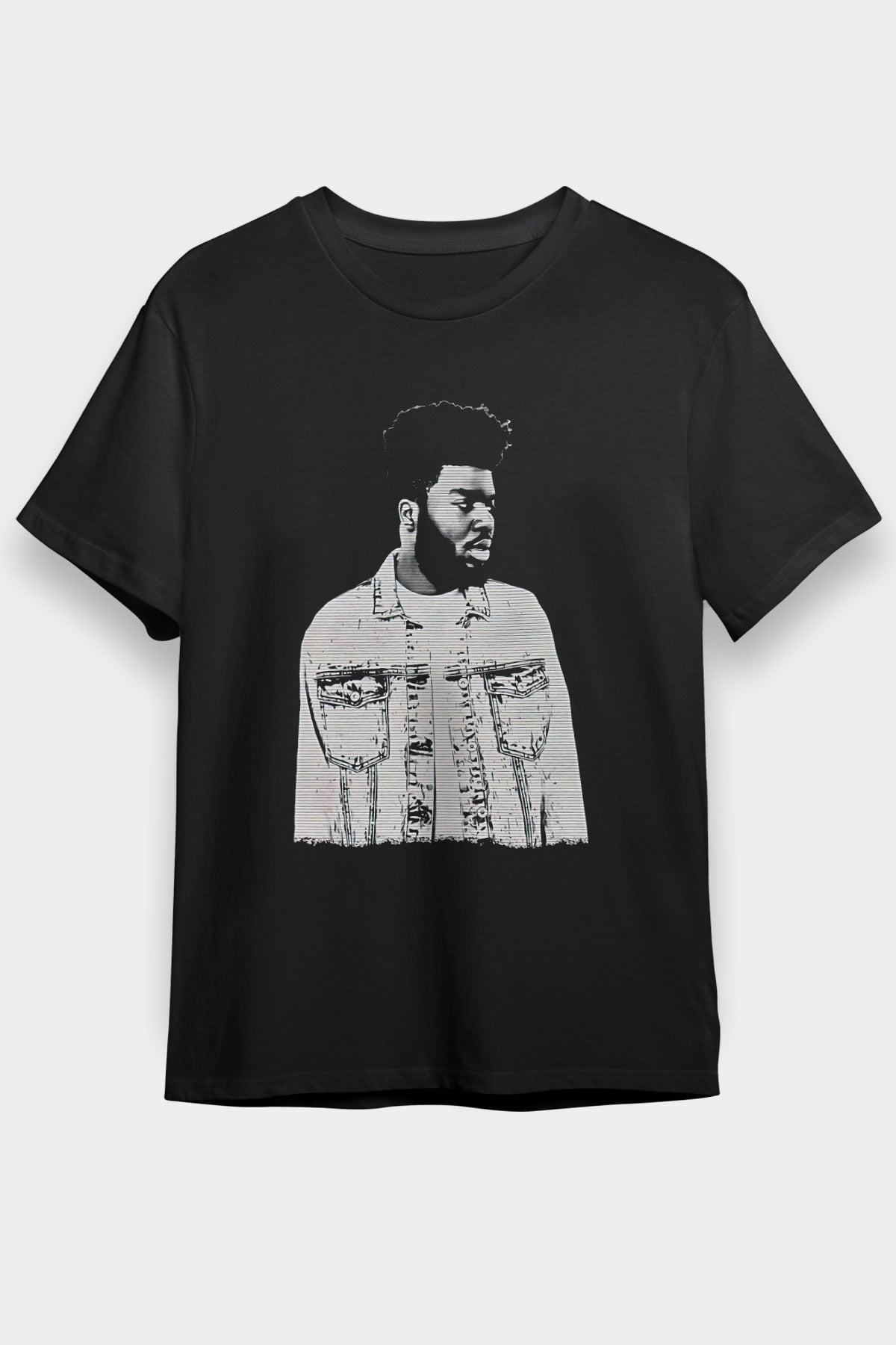 Khalid Baskılı Unisex Siyah Tişört - Tshirt