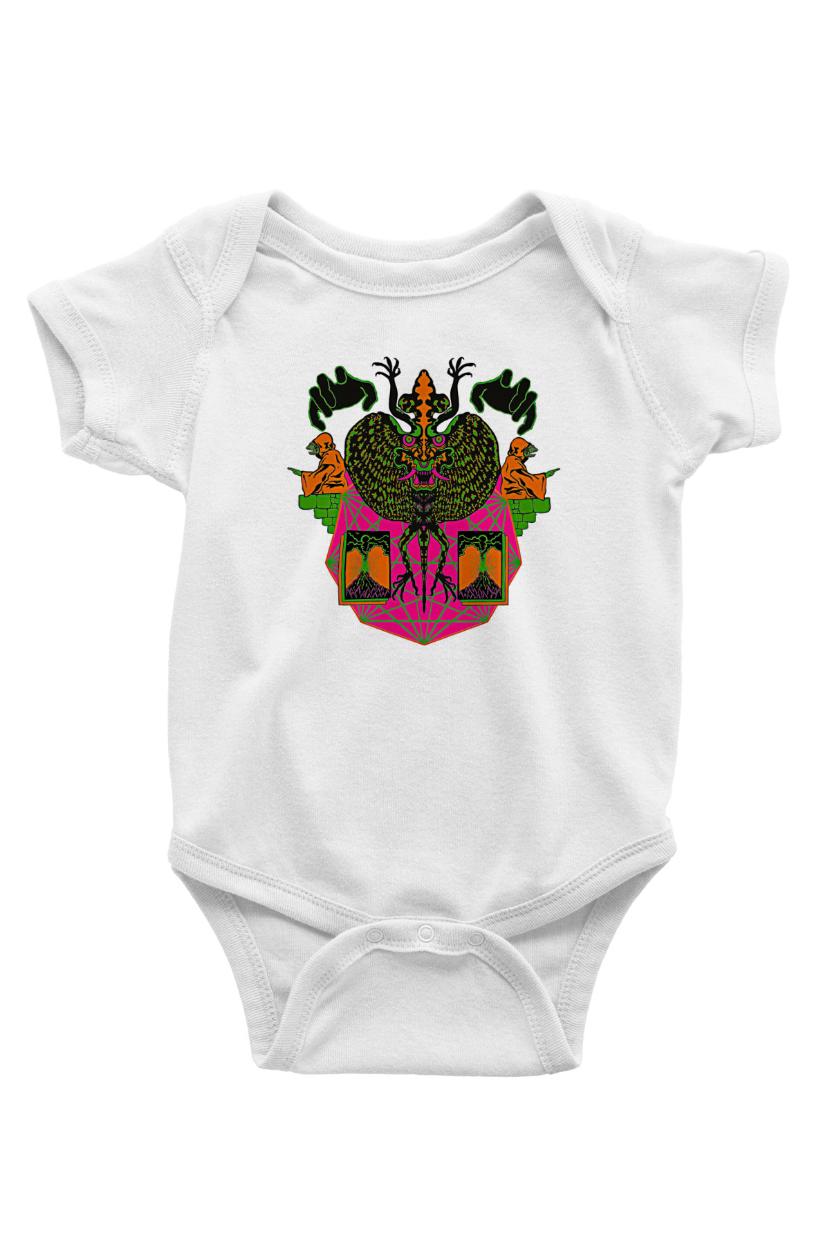 Khruanybin Baskılı Beyaz Unisex Bebek Body - Zıbın