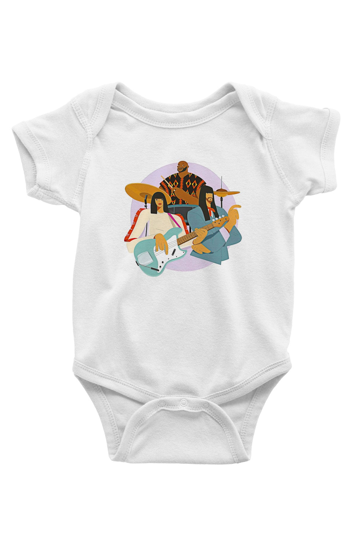 Khruanybin Baskılı Beyaz Unisex Bebek Body - Zıbın