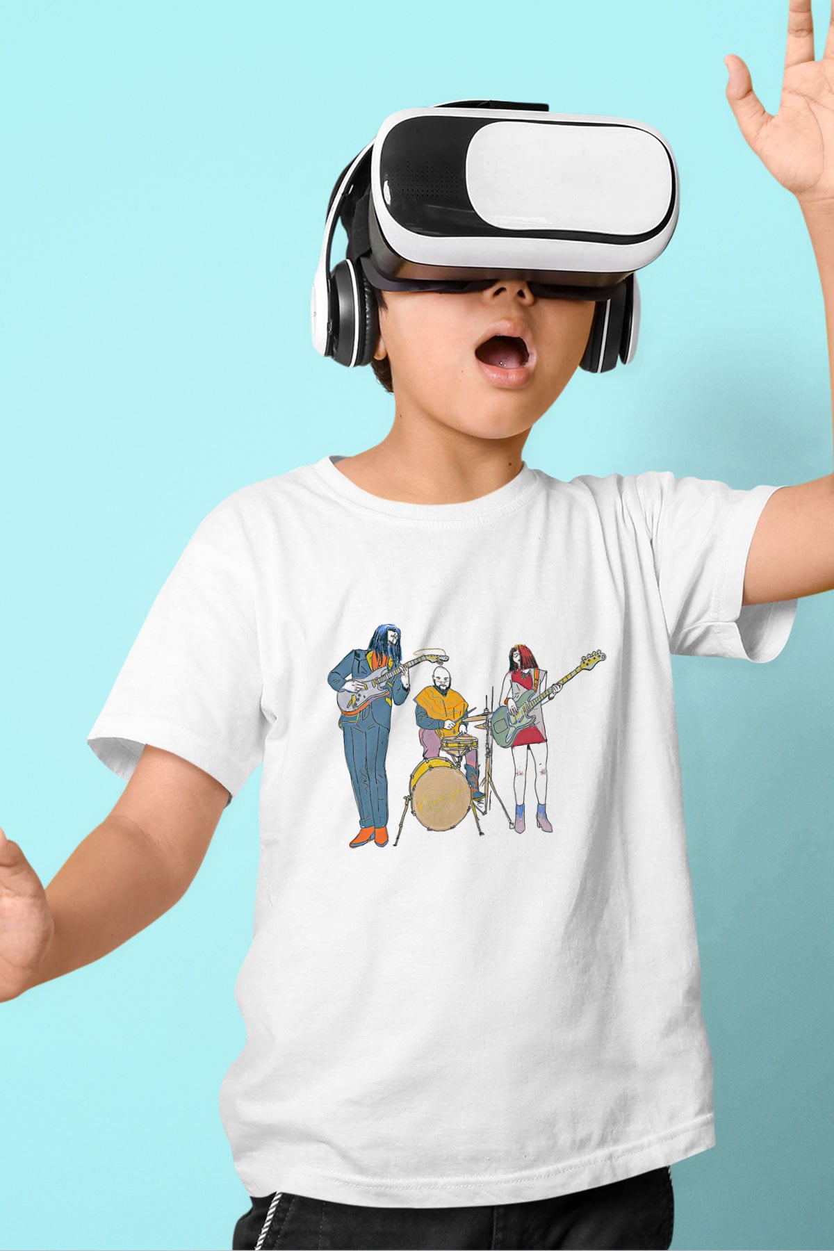 Khruanybin Baskılı Beyaz Unisex Beyaz Çocuk Tişört - Tshirt