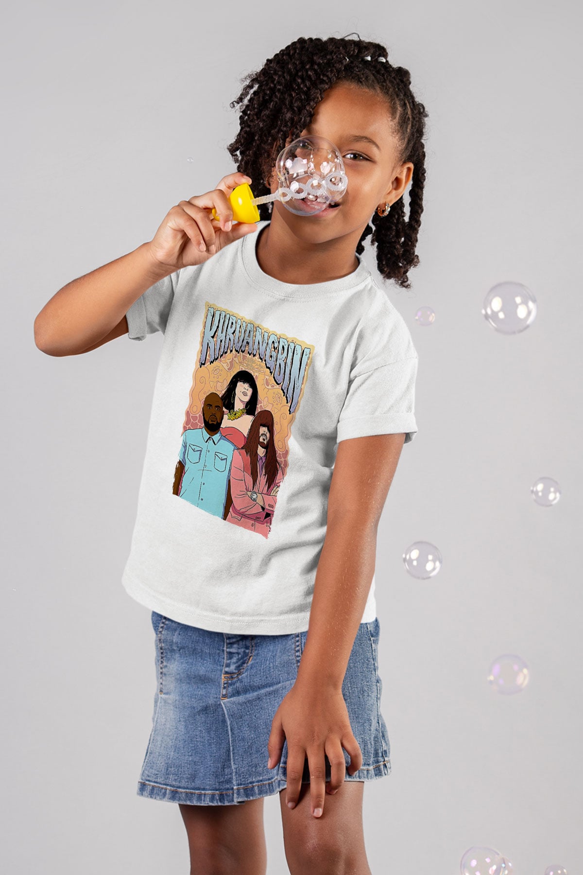 Khruanybin Baskılı Beyaz Unisex Beyaz Çocuk Tişört - Tshirt
