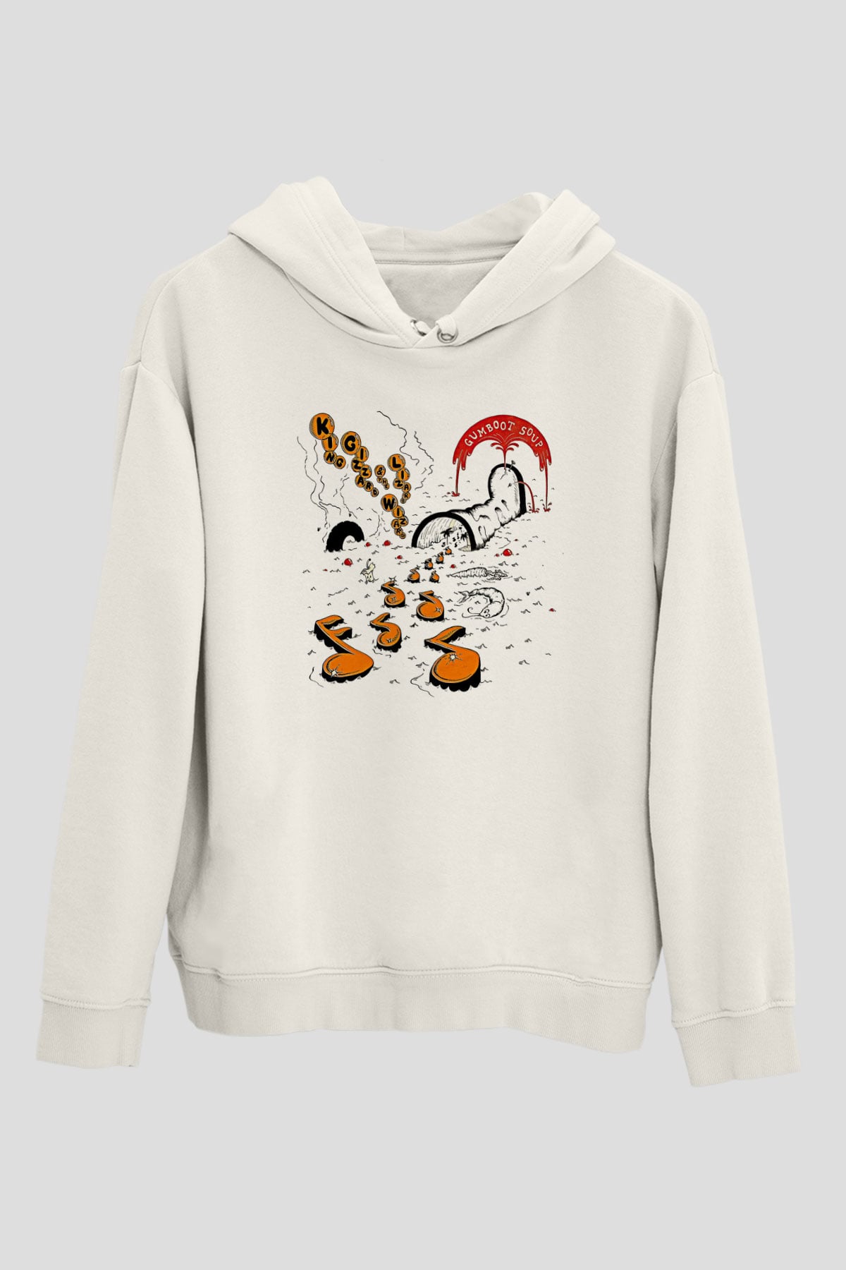 Khruanybin Baskılı Beyaz Unisex Kapüşonlu Sweatshirt