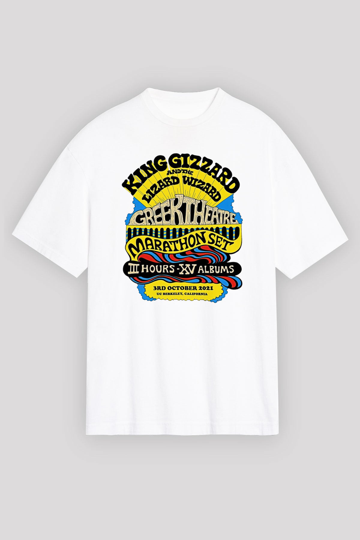 Khruanybin Baskılı Beyaz Unisex Oversize Tişört - Tshirt