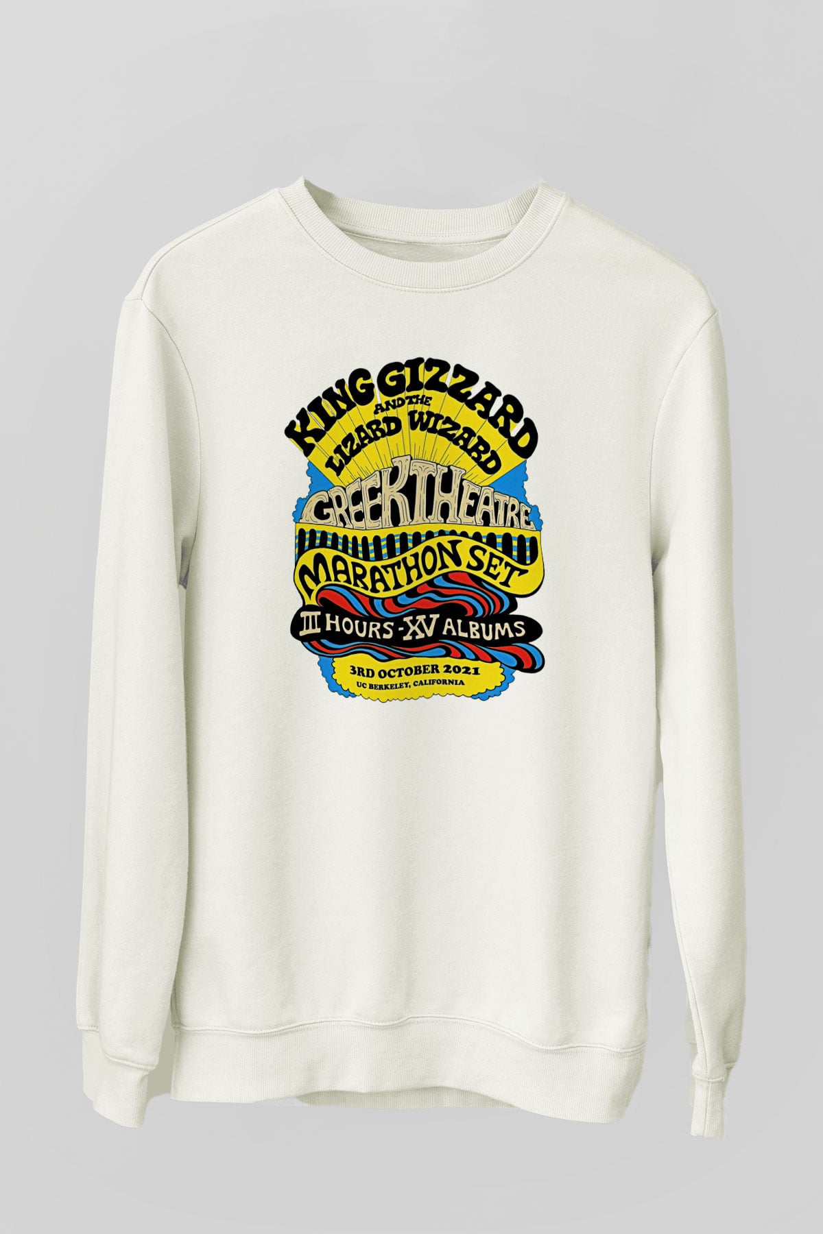 Khruanybin Baskılı Beyaz Unisex Sweatshirt