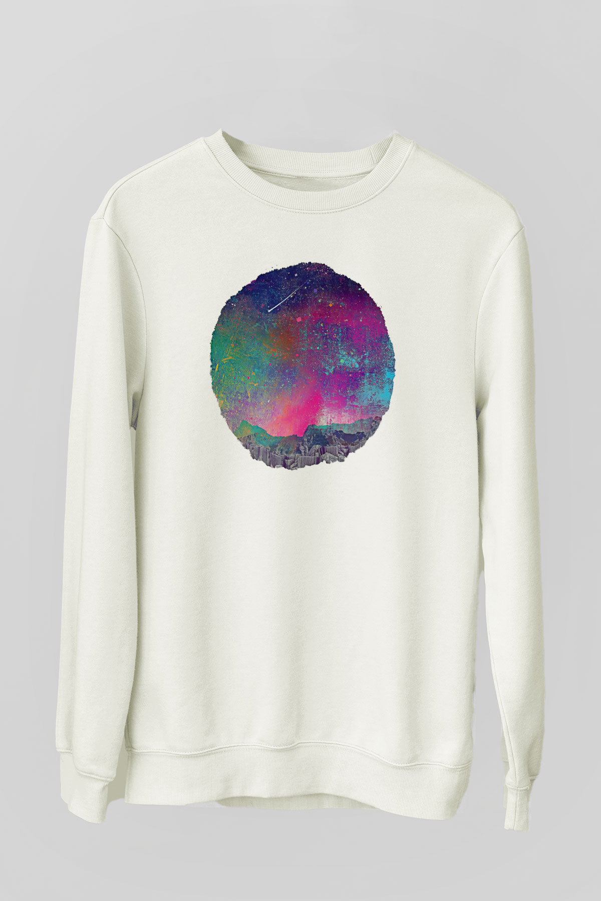 Khruanybin Baskılı Beyaz Unisex Sweatshirt