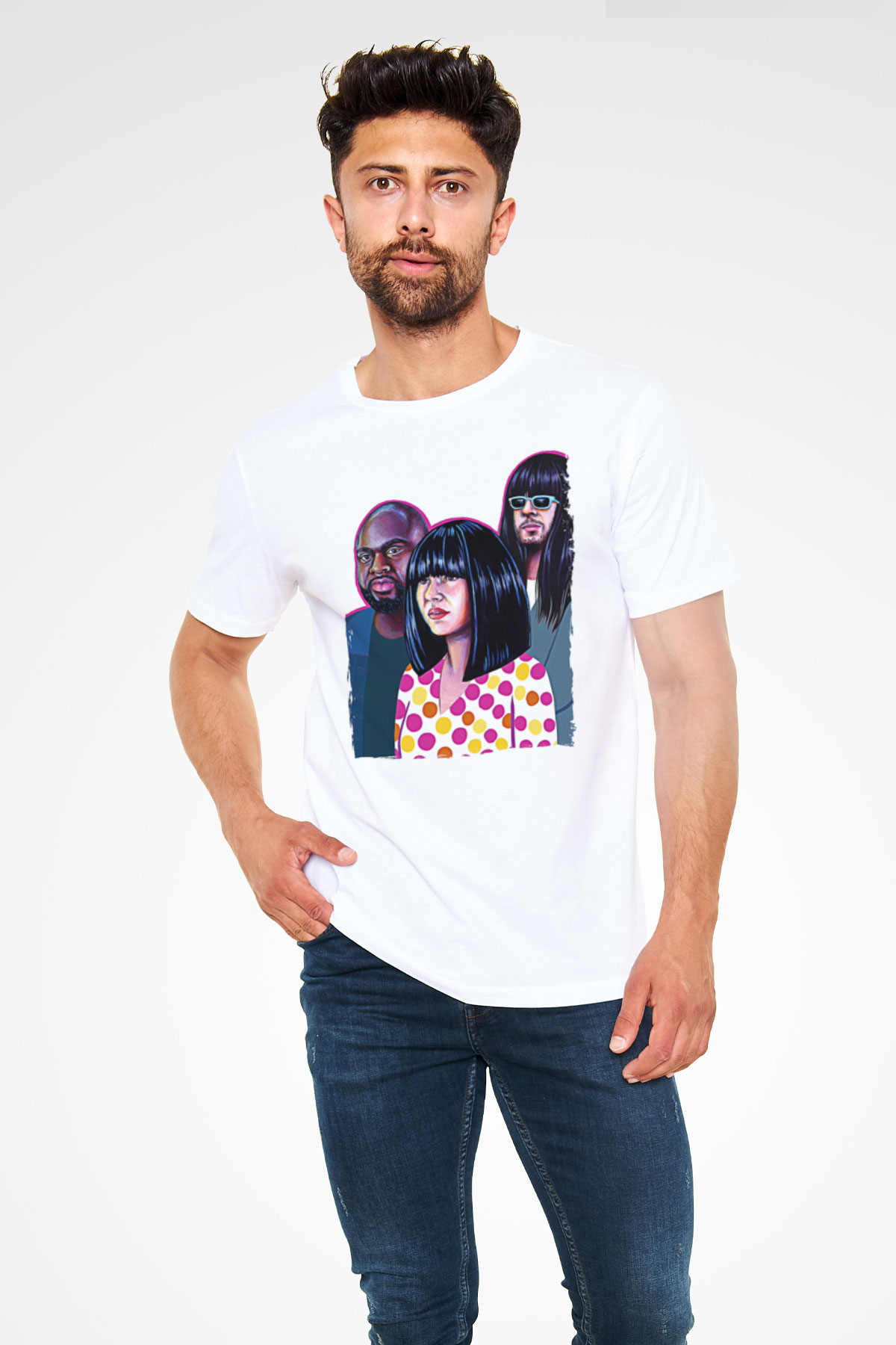 Khruanybin Baskılı Unisex Beyaz Tişört - Tshirt