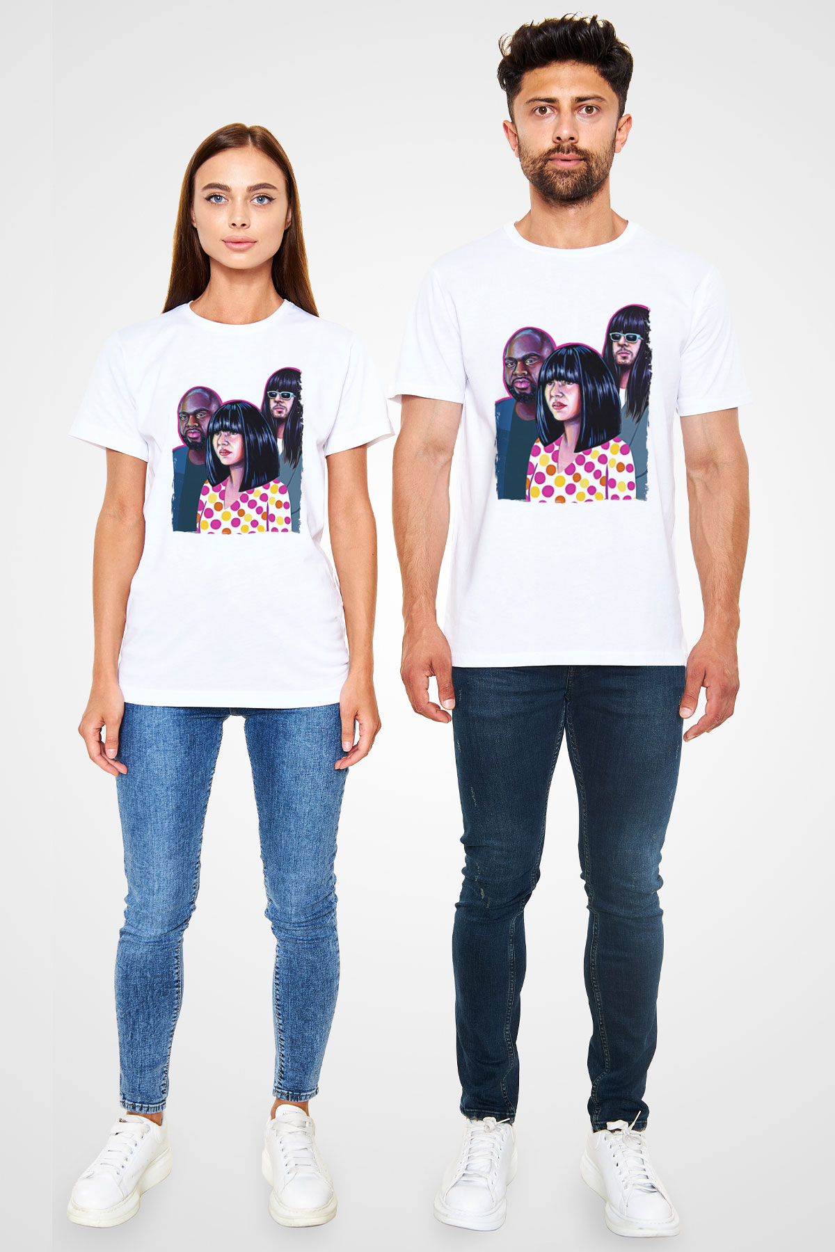 Khruanybin Baskılı Unisex Beyaz Tişört - Tshirt