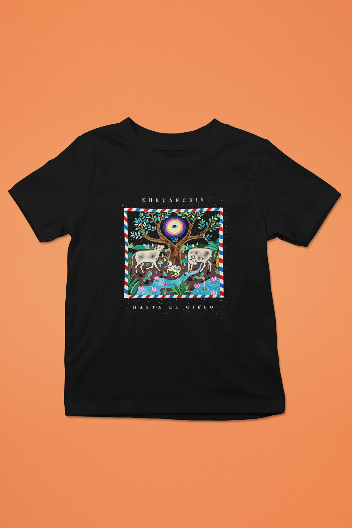 Khruanybin Baskılı Unisex Siyah Çocuk Tişört - Tshirt