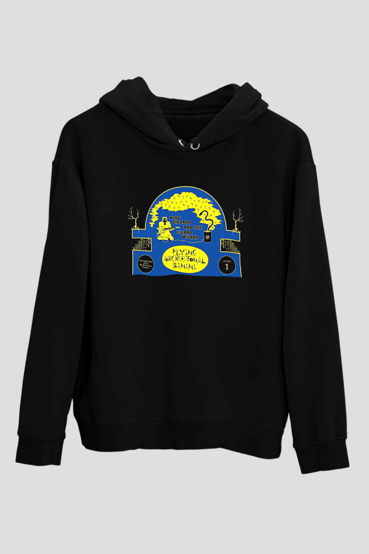 Khruanybin Baskılı Unisex Siyah Kapüşonlu Sweatshirt