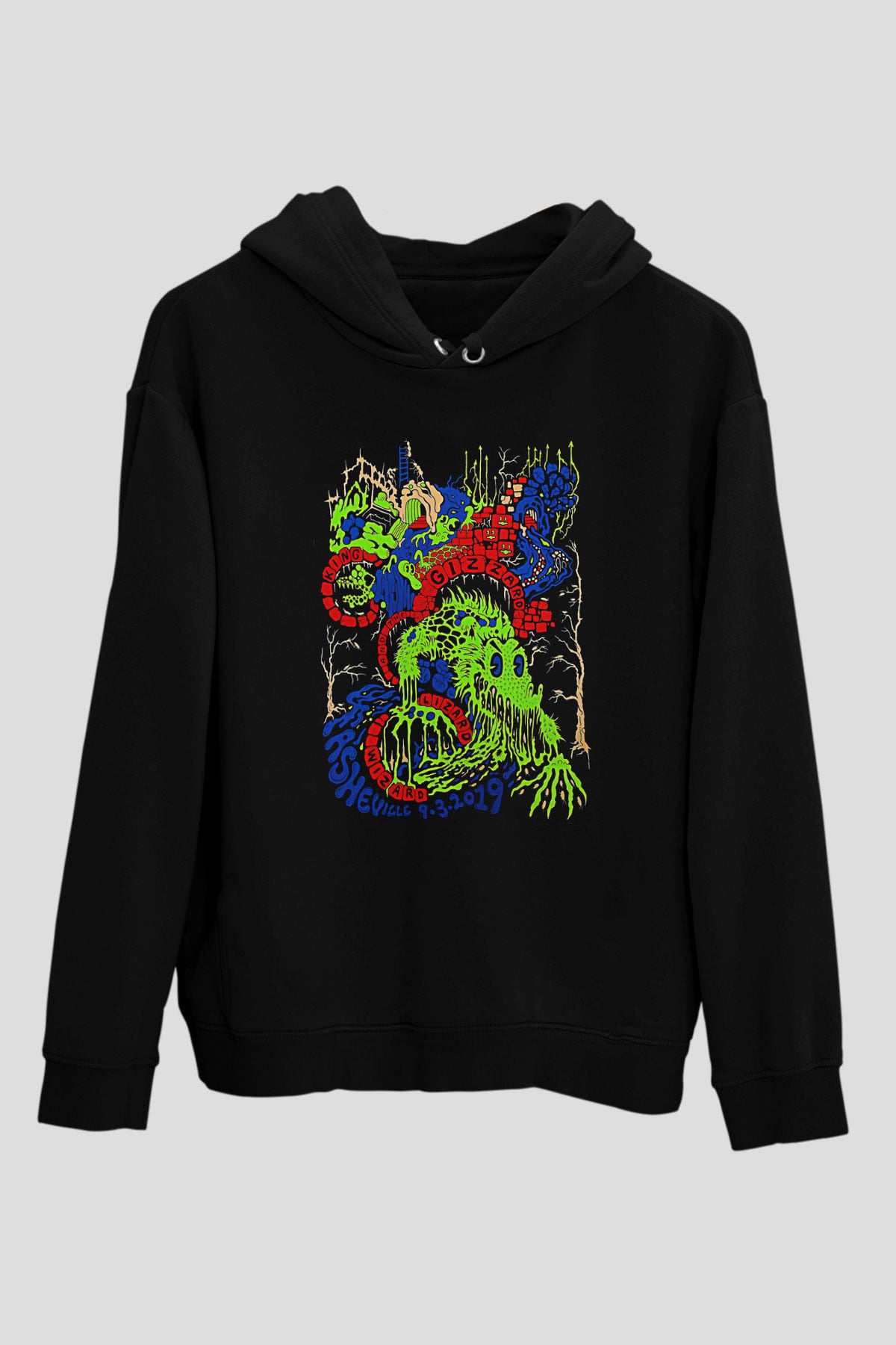 Khruanybin Baskılı Unisex Siyah Kapüşonlu Sweatshirt