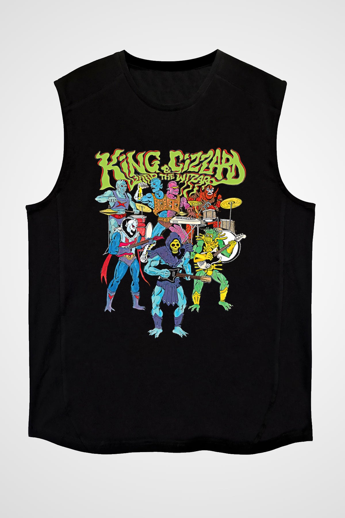Khruanybin Baskılı Unisex Siyah Kolsuz Tişört - Tshirt