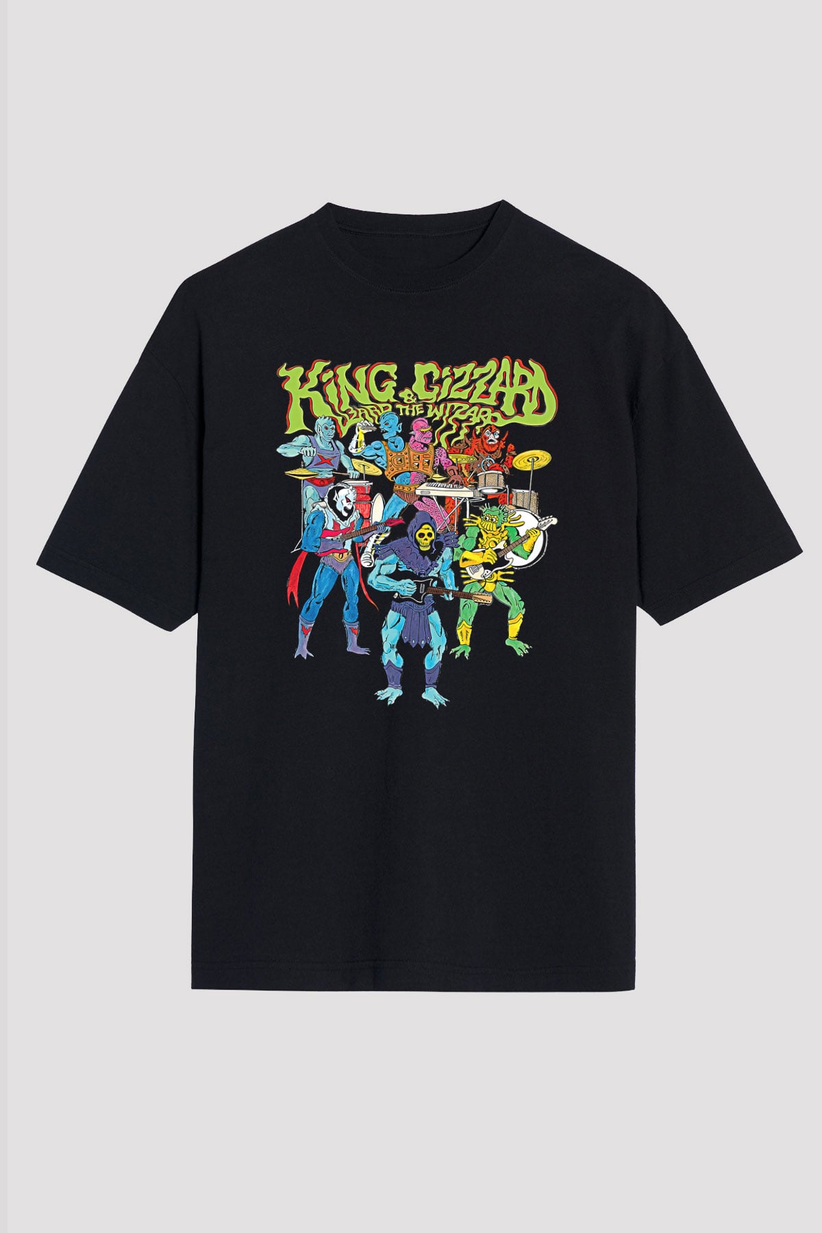 Khruanybin Baskılı Unisex Siyah Oversize Tişört - Tshirt