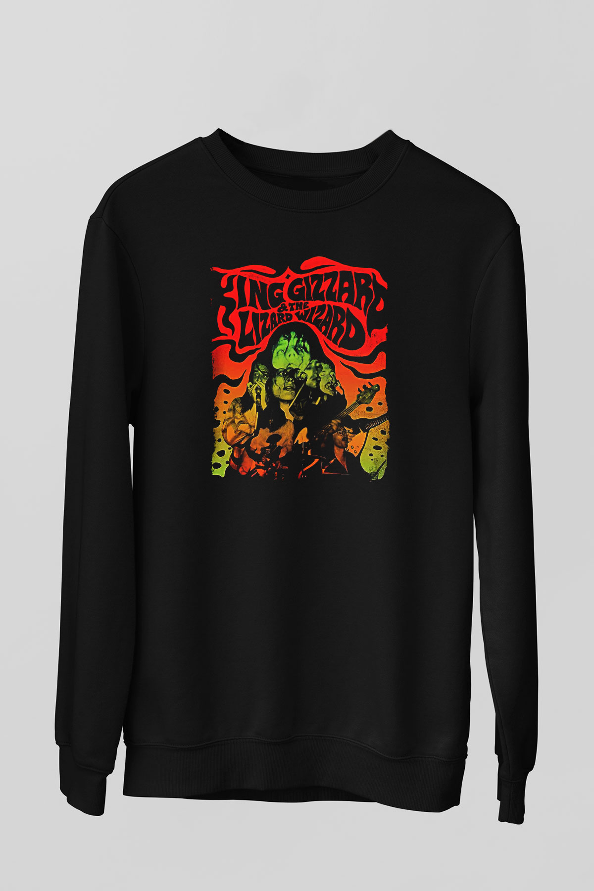 Khruanybin Baskılı Unisex Siyah Sweatshirt