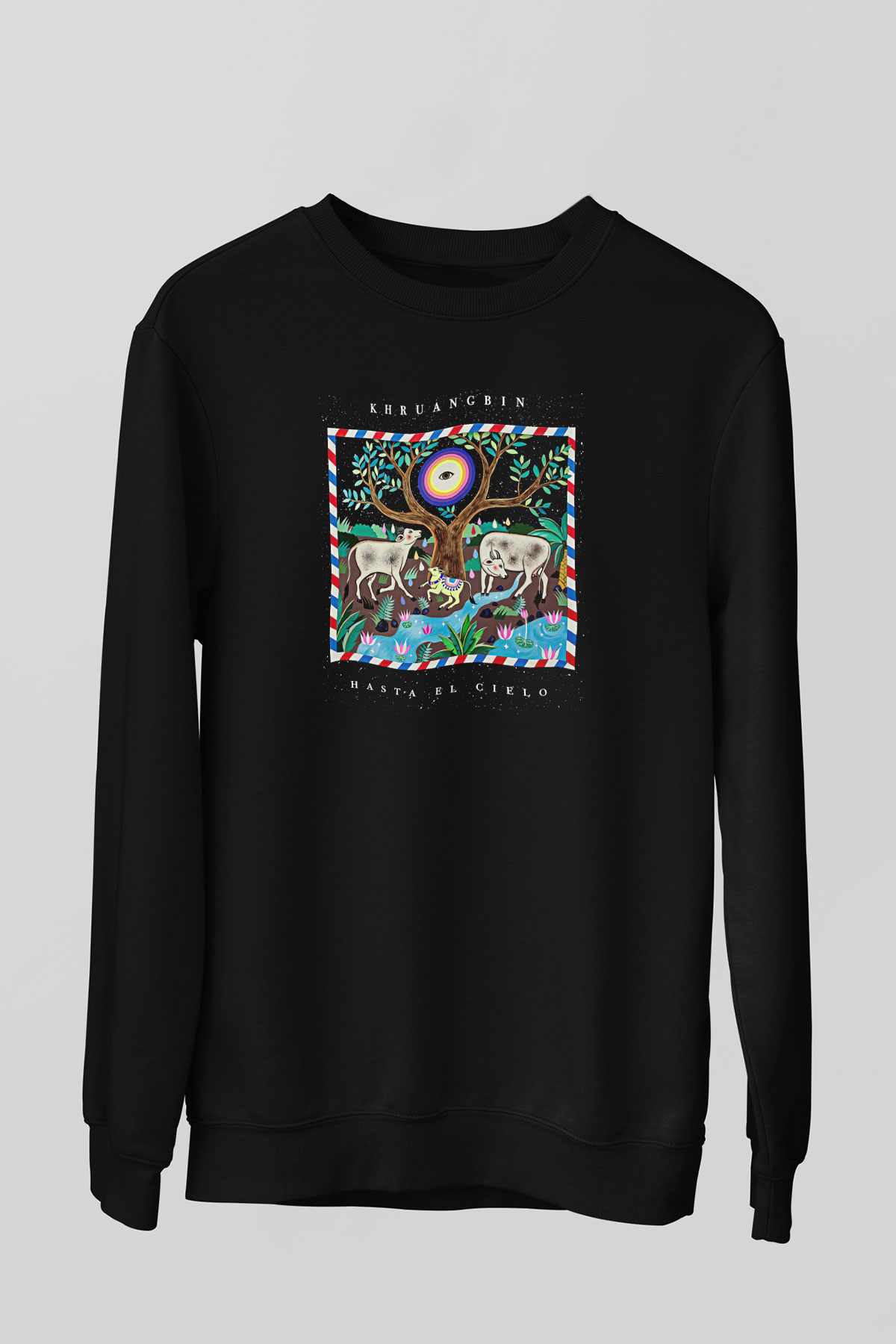Khruanybin Baskılı Unisex Siyah Sweatshirt