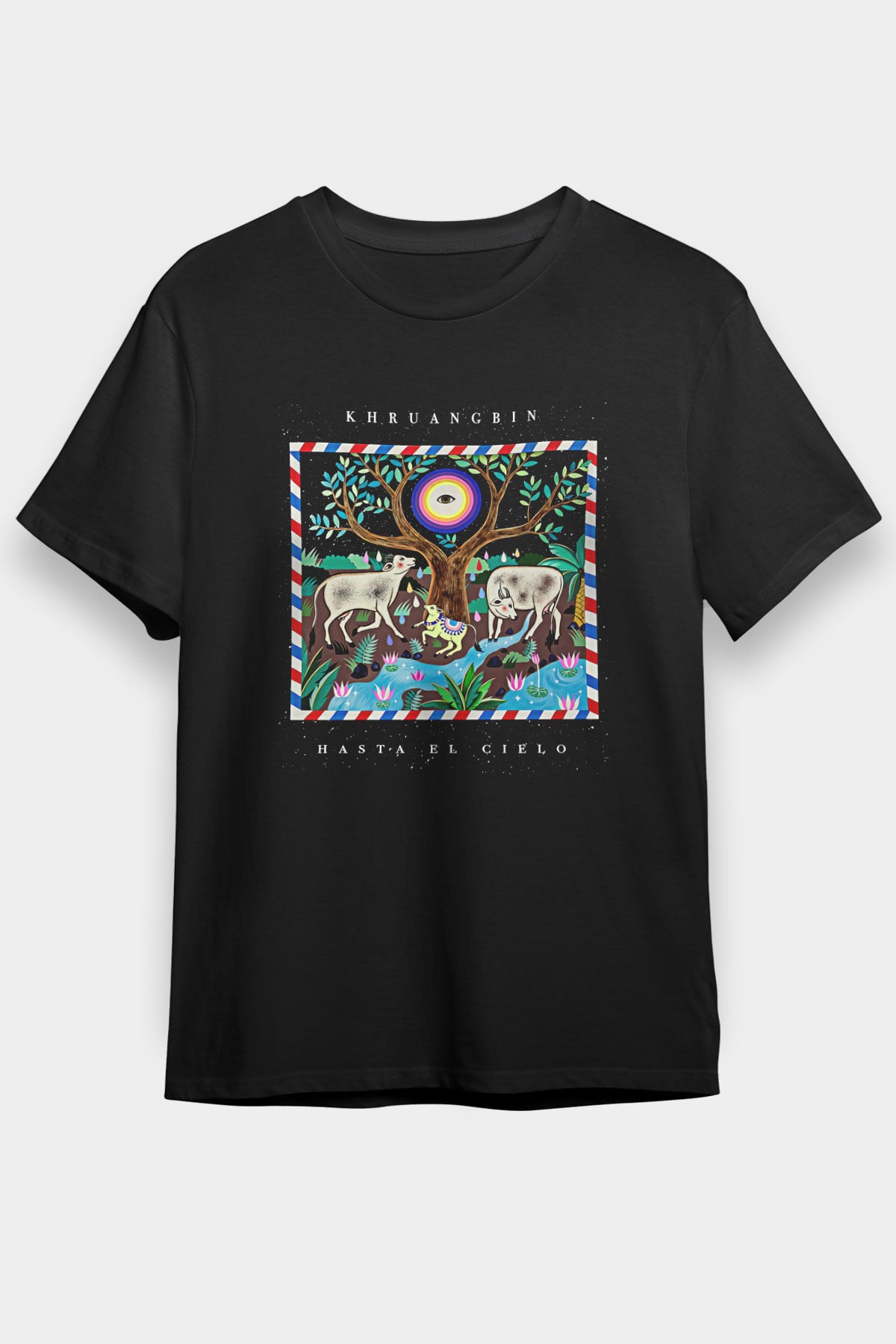 Khruanybin Baskılı Unisex Siyah Tişört - Tshirt