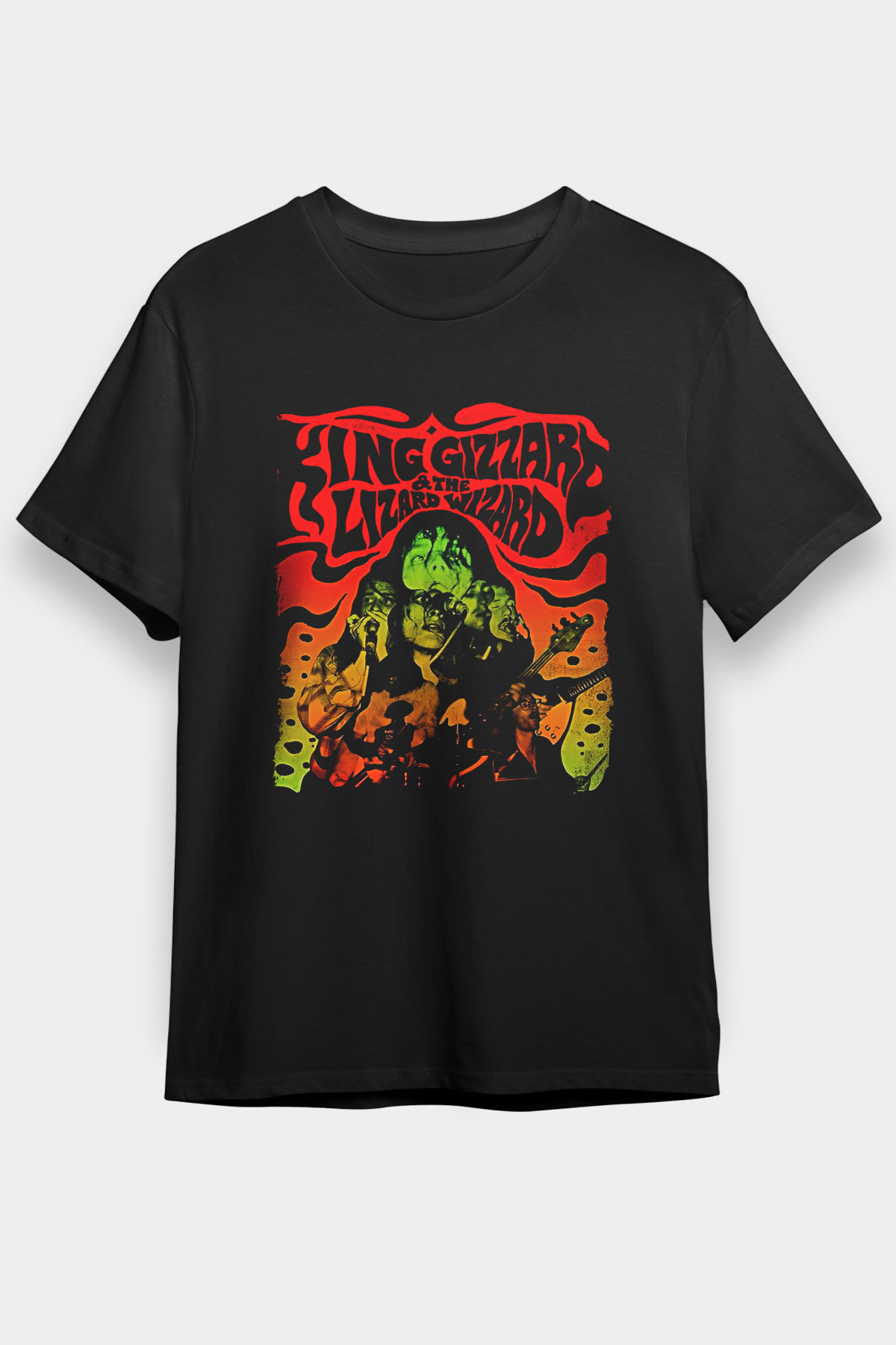 Khruanybin Baskılı Unisex Siyah Tişört - Tshirt