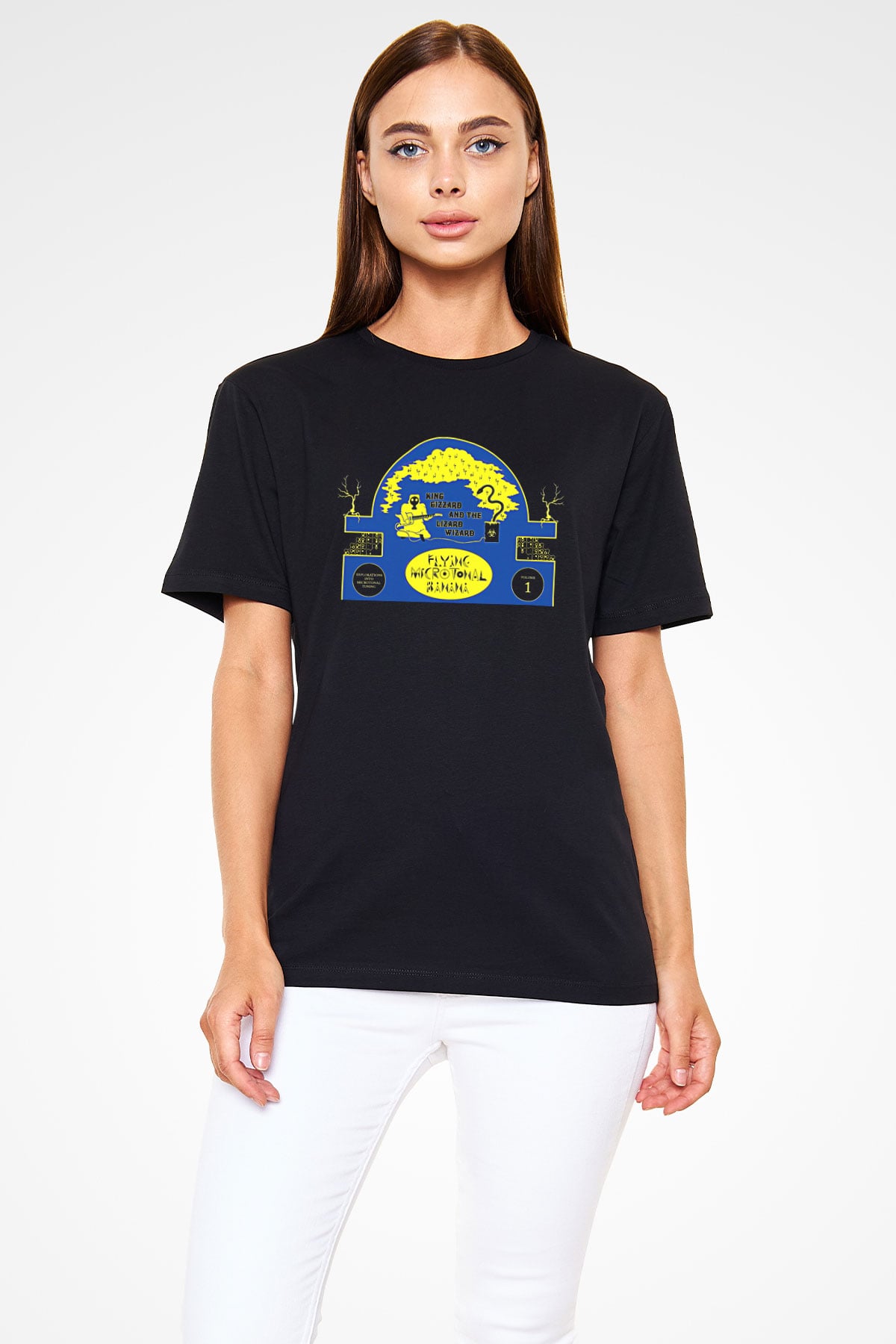 Khruanybin Baskılı Unisex Siyah Tişört - Tshirt