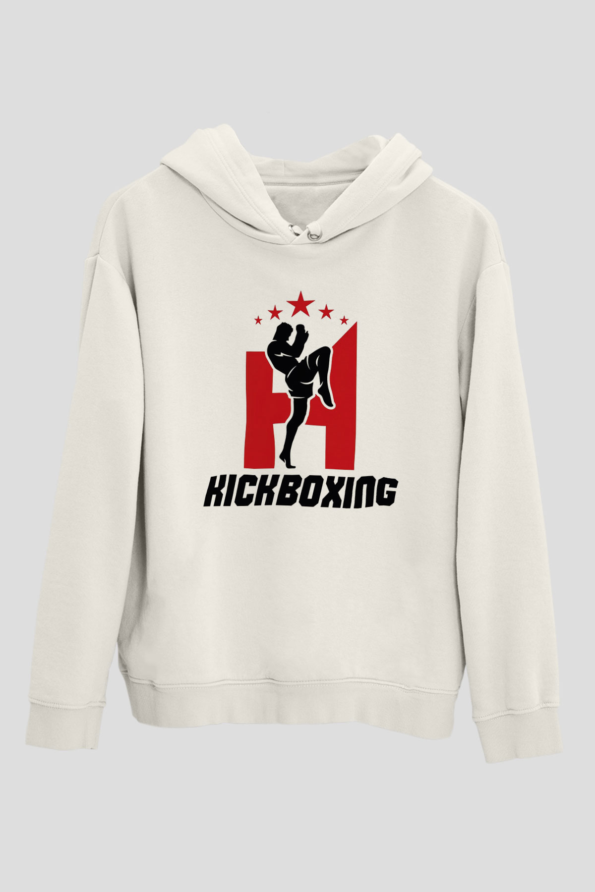 Kick boks Beyaz Unisex Hoodie