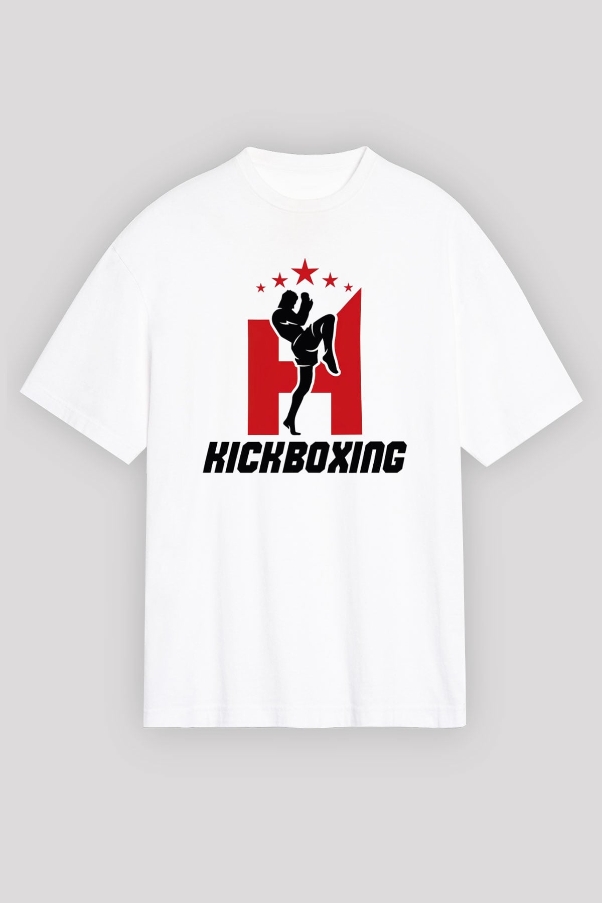 Kick boks Beyaz Unisex Oversize Tişört T-Shirt