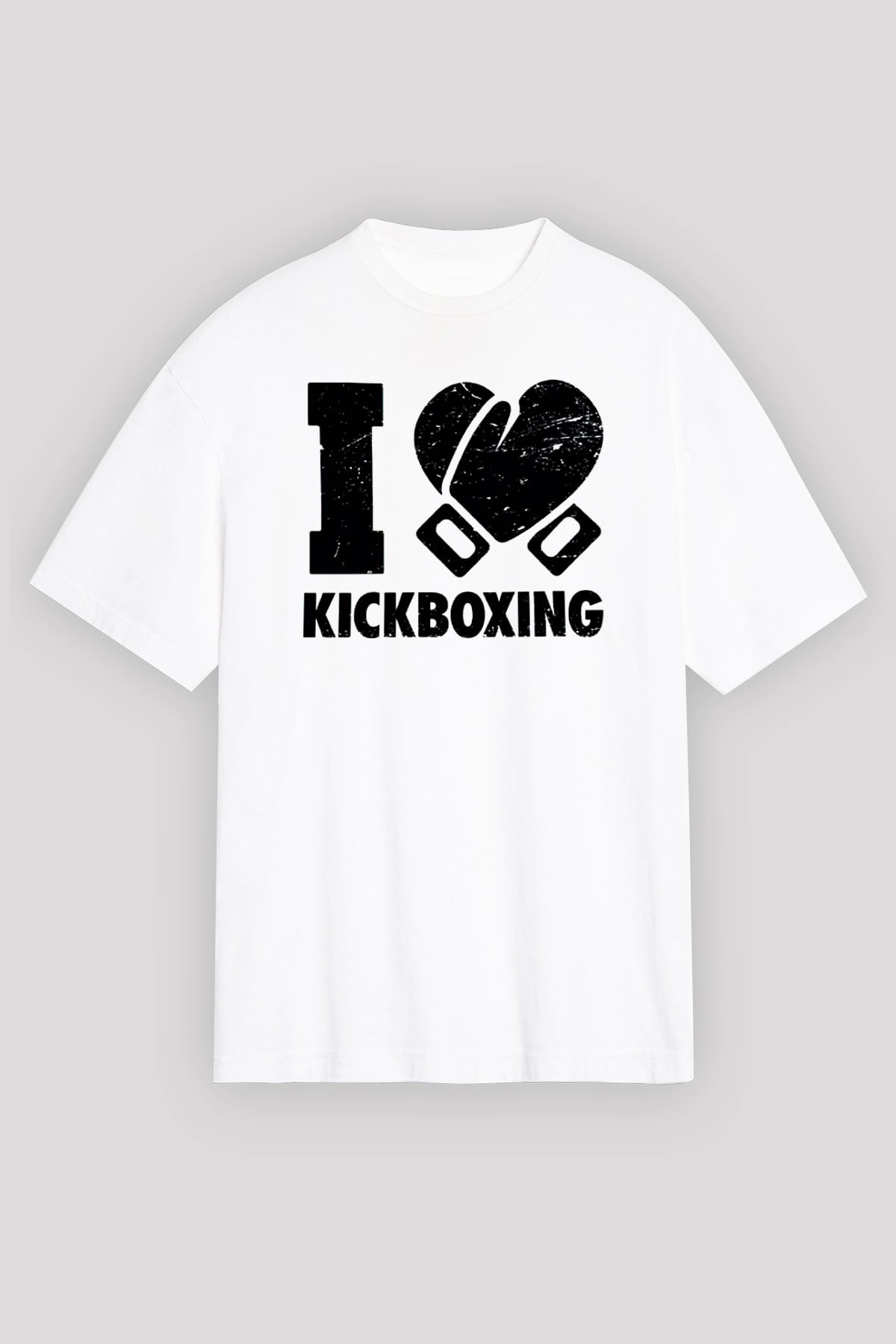 Kick boks Beyaz Unisex Oversize Tişört T-Shirt