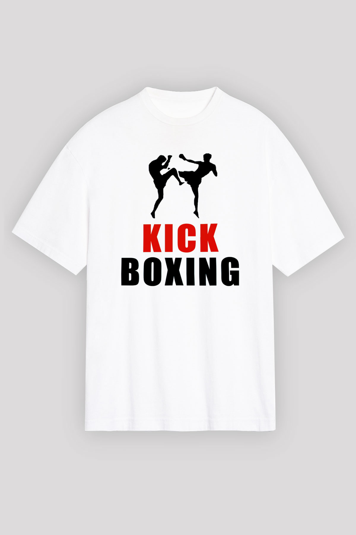 Kick boks Beyaz Unisex Oversize Tişört T-Shirt