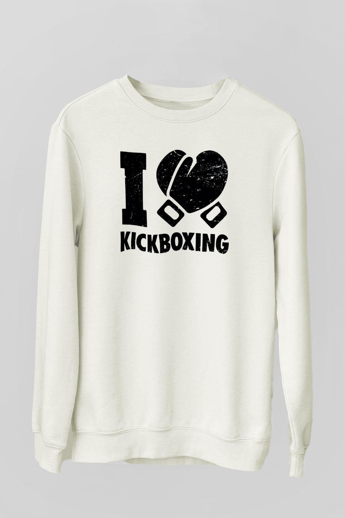 Kick boks Beyaz Unisex Sweatshirt