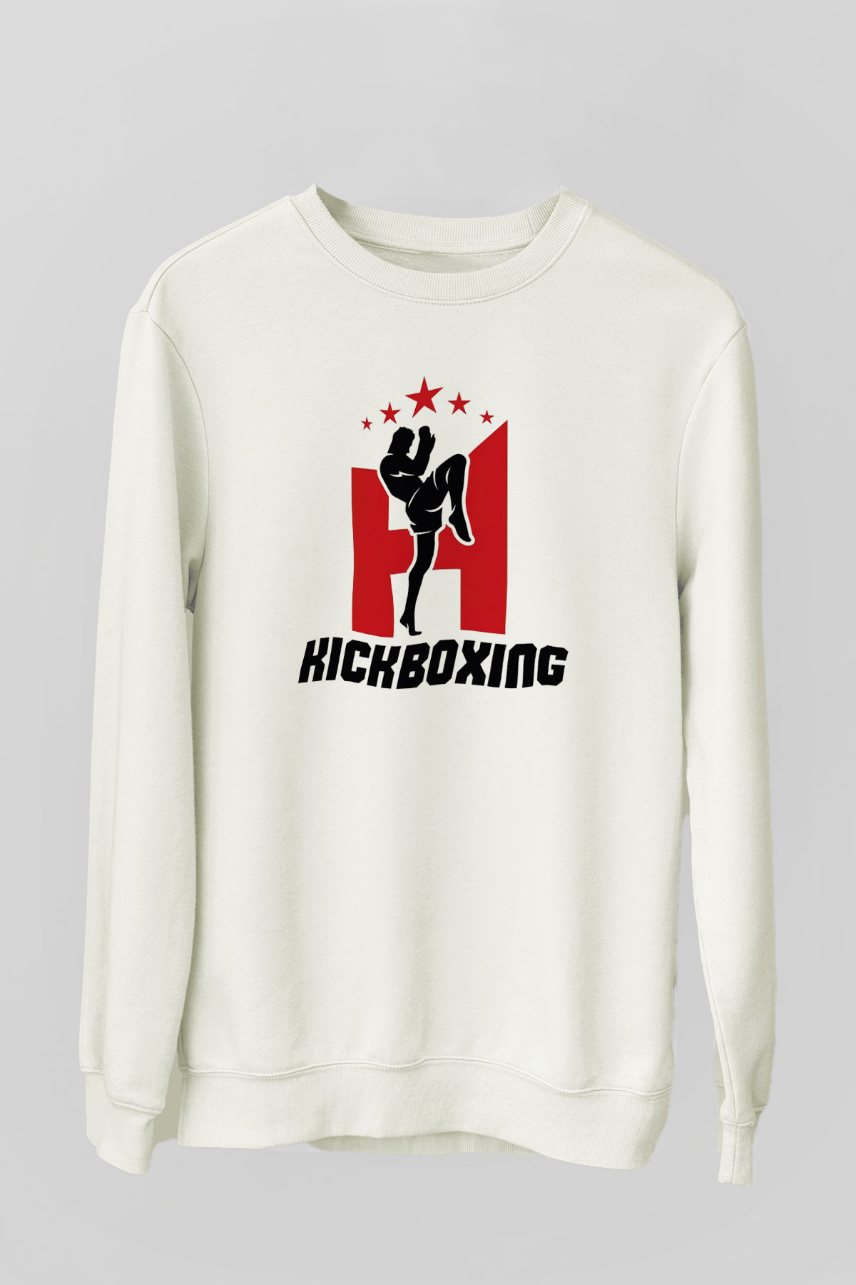 Kick boks Beyaz Unisex Sweatshirt