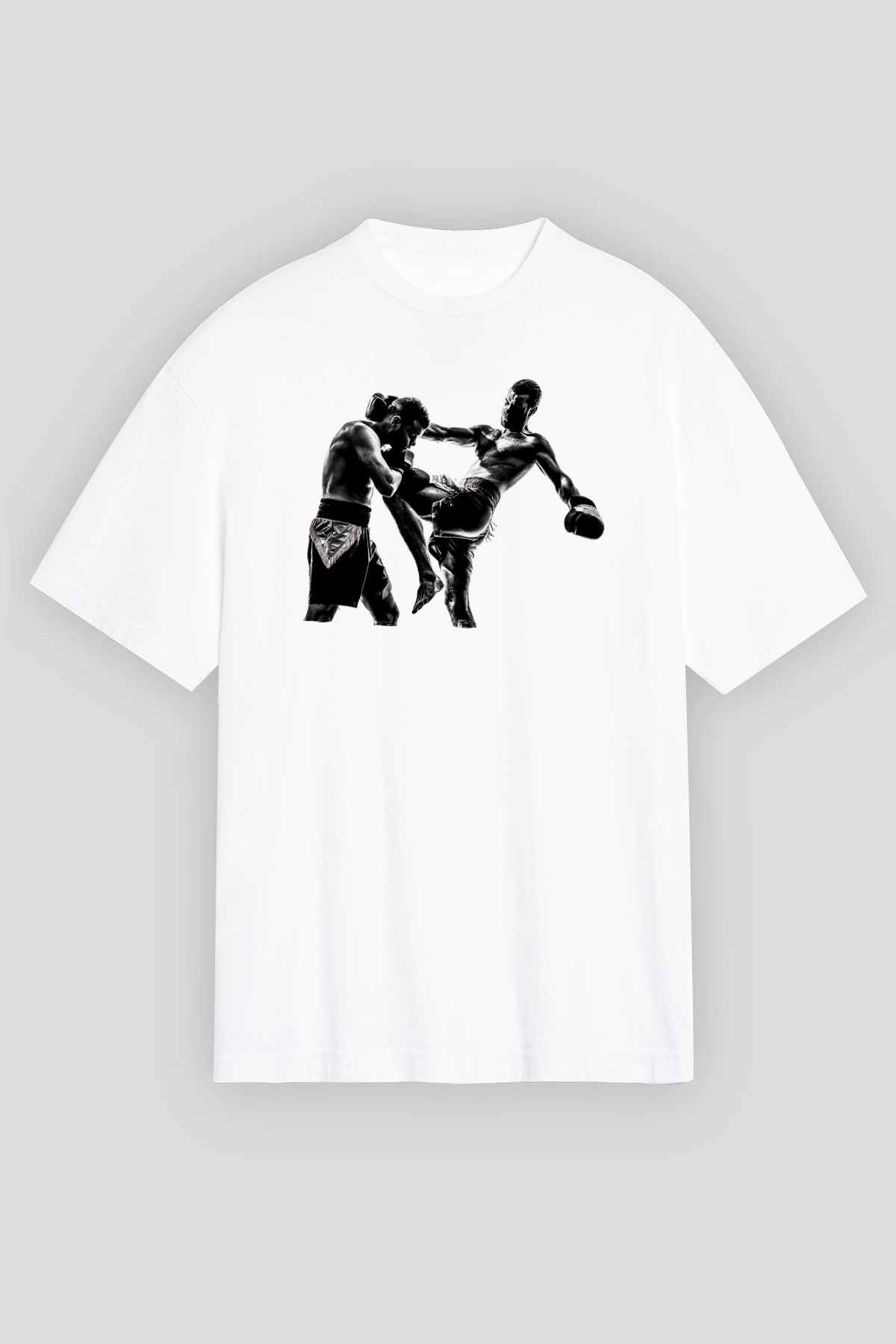 Kick boks Beyaz Unisex Tişört T-Shirt - TişörtFabrikası