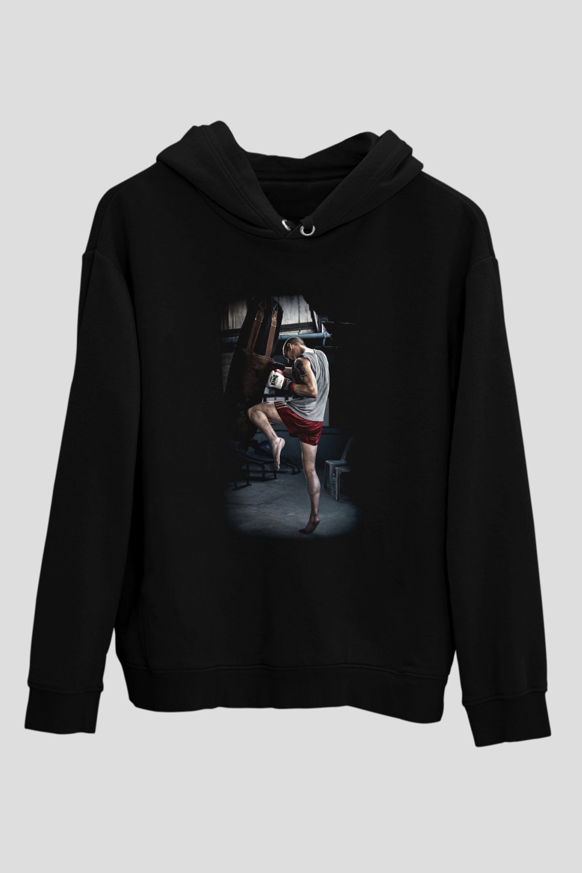 Kick boks Siyah Unisex Hoodie