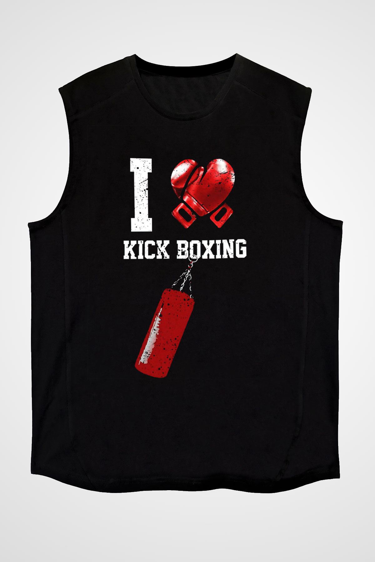 Kick boks Siyah Unisex Kolsuz Tişört