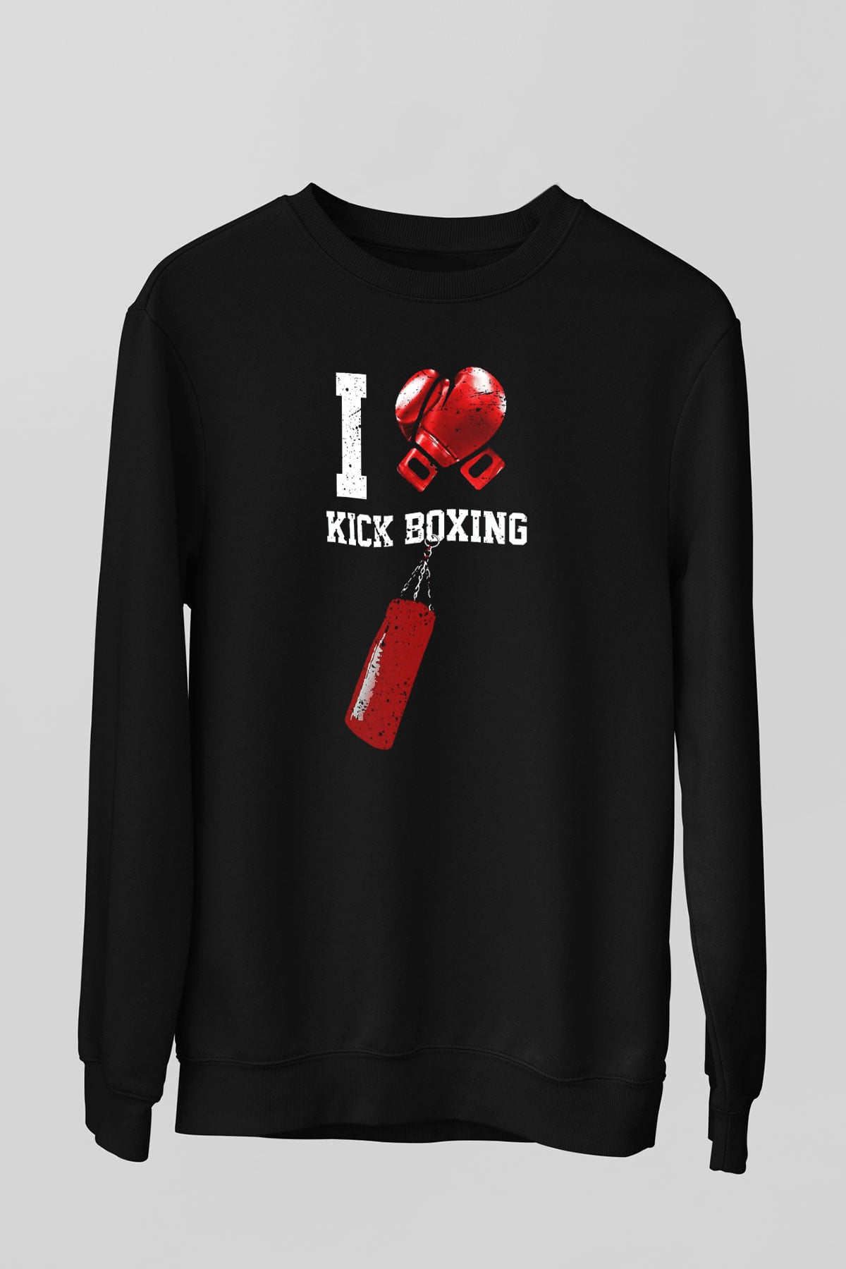 Kick boks Siyah Unisex Sweatshirt