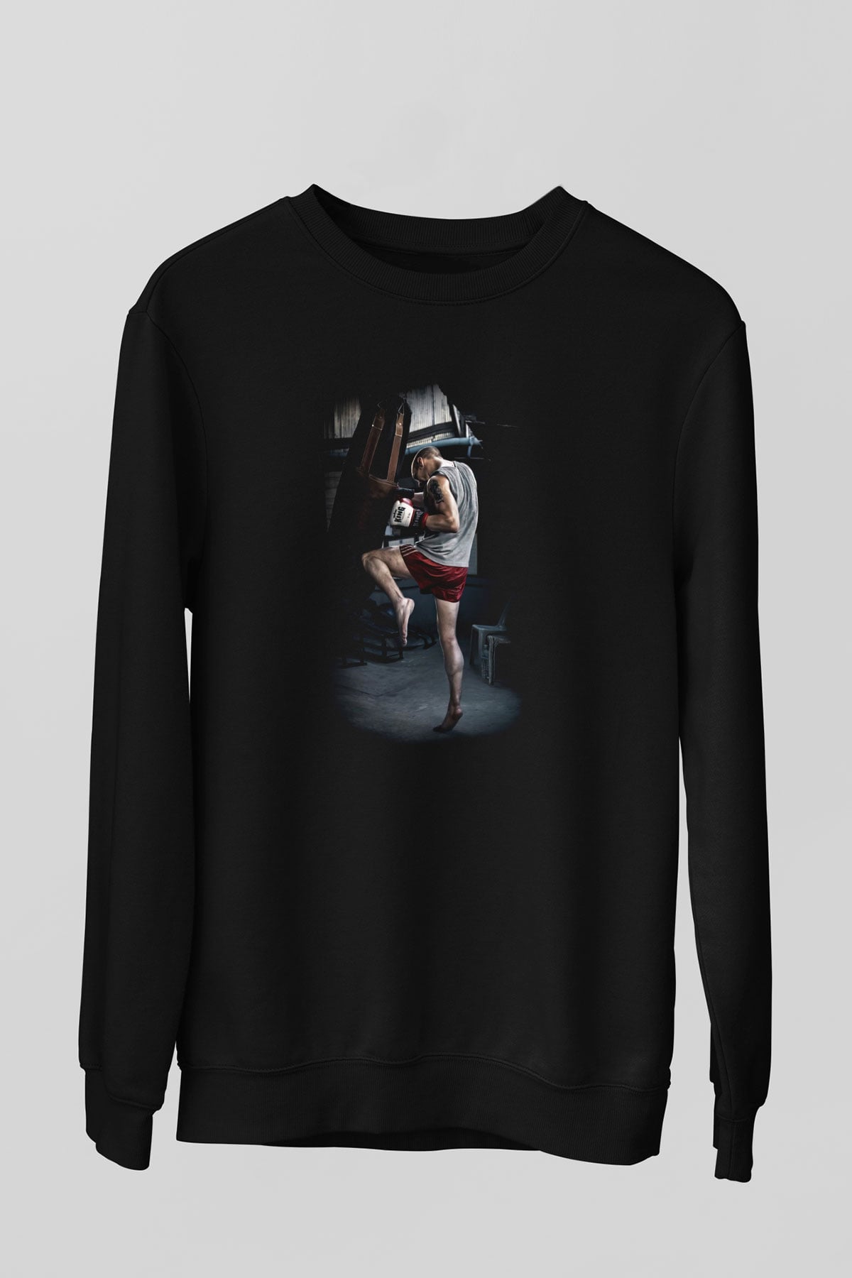 Kick boks Siyah Unisex Sweatshirt