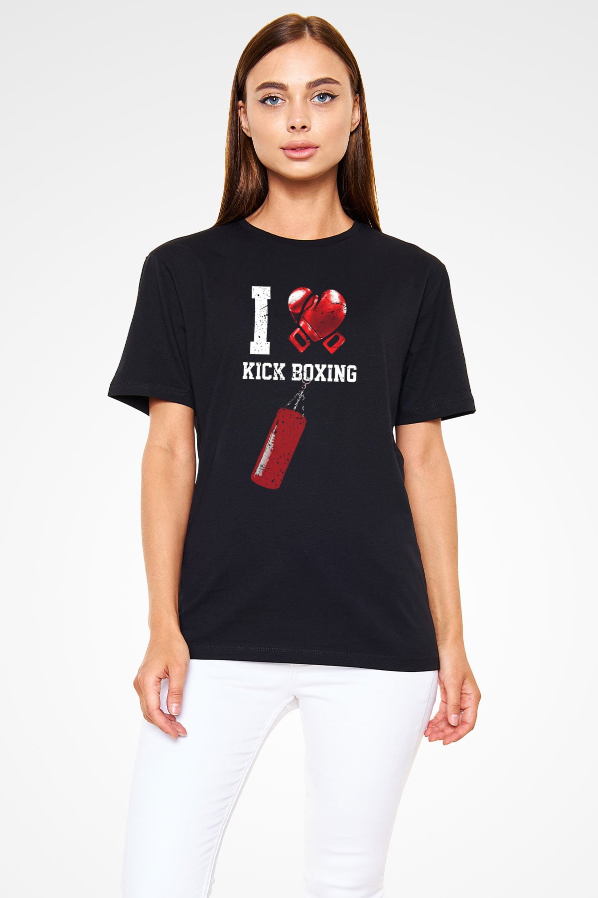 Kick boks Siyah Unisex Tişört T-Shirt - TişörtFabrikası