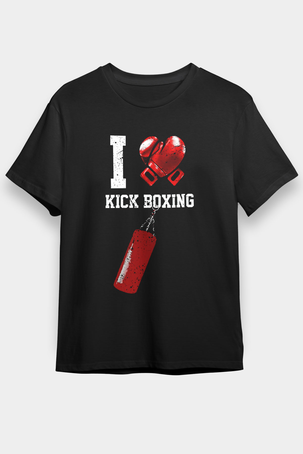 Kick boks Siyah Unisex Tişört T-Shirt - TişörtFabrikası
