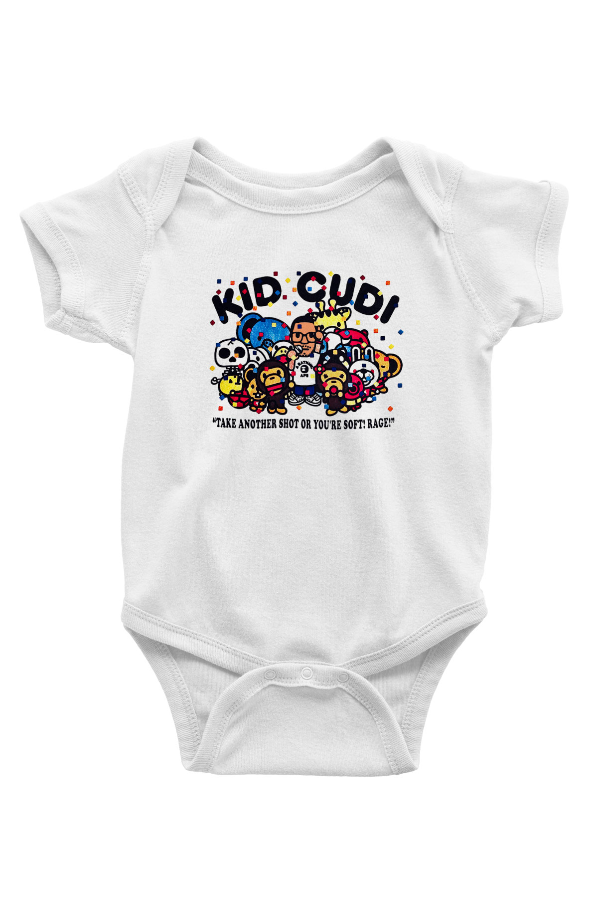 Kid Cudi Baskılı Beyaz Unisex Bebek Body - Zıbın