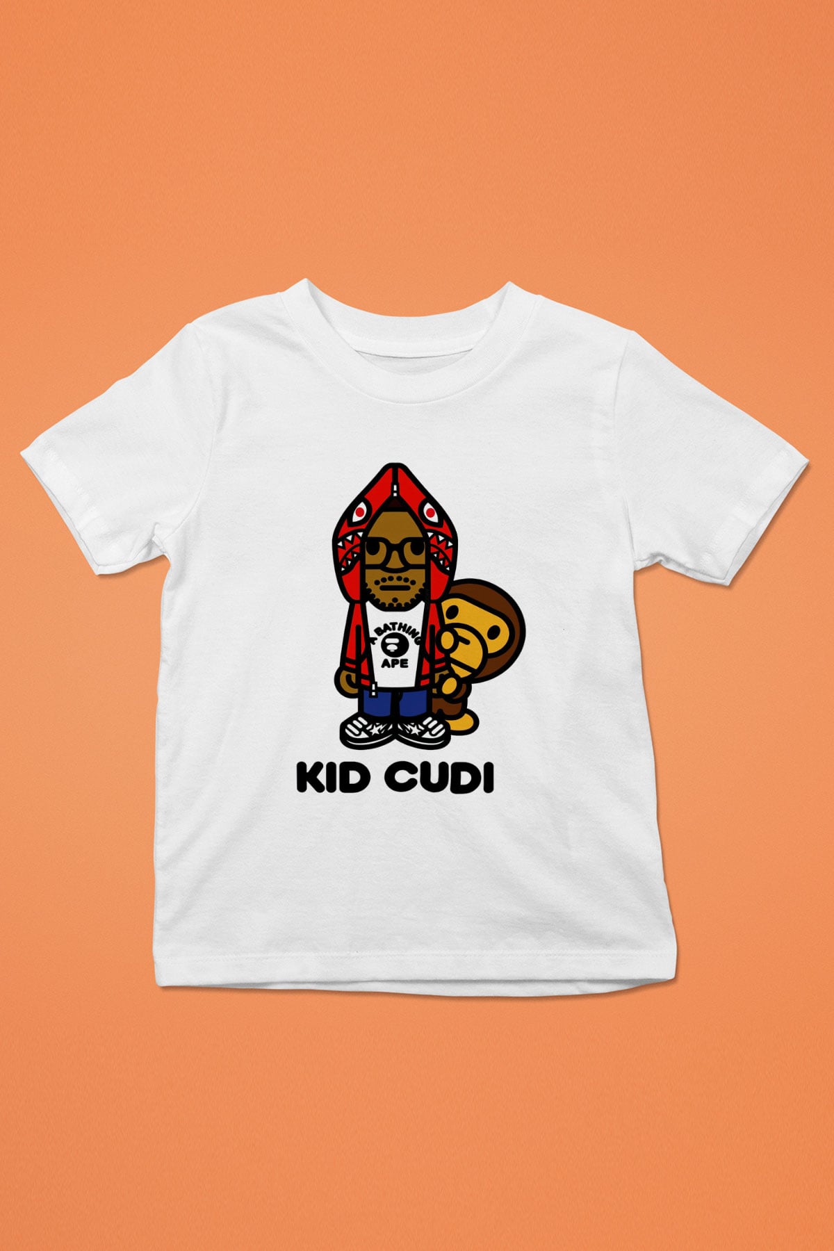 Kid Cudi Baskılı Beyaz Unisex Çocuk Tişört