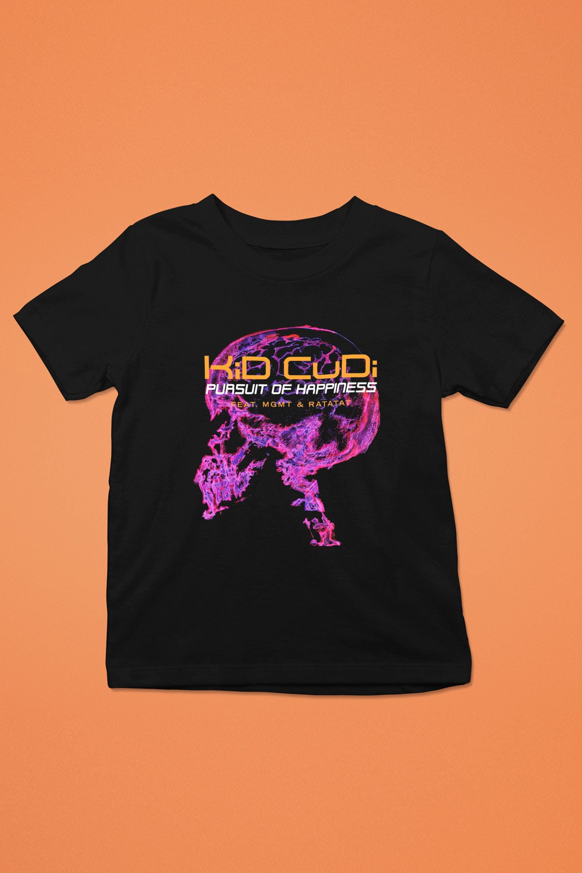 Kid Cudi Baskılı Siyah Unisex Çocuk Tişört