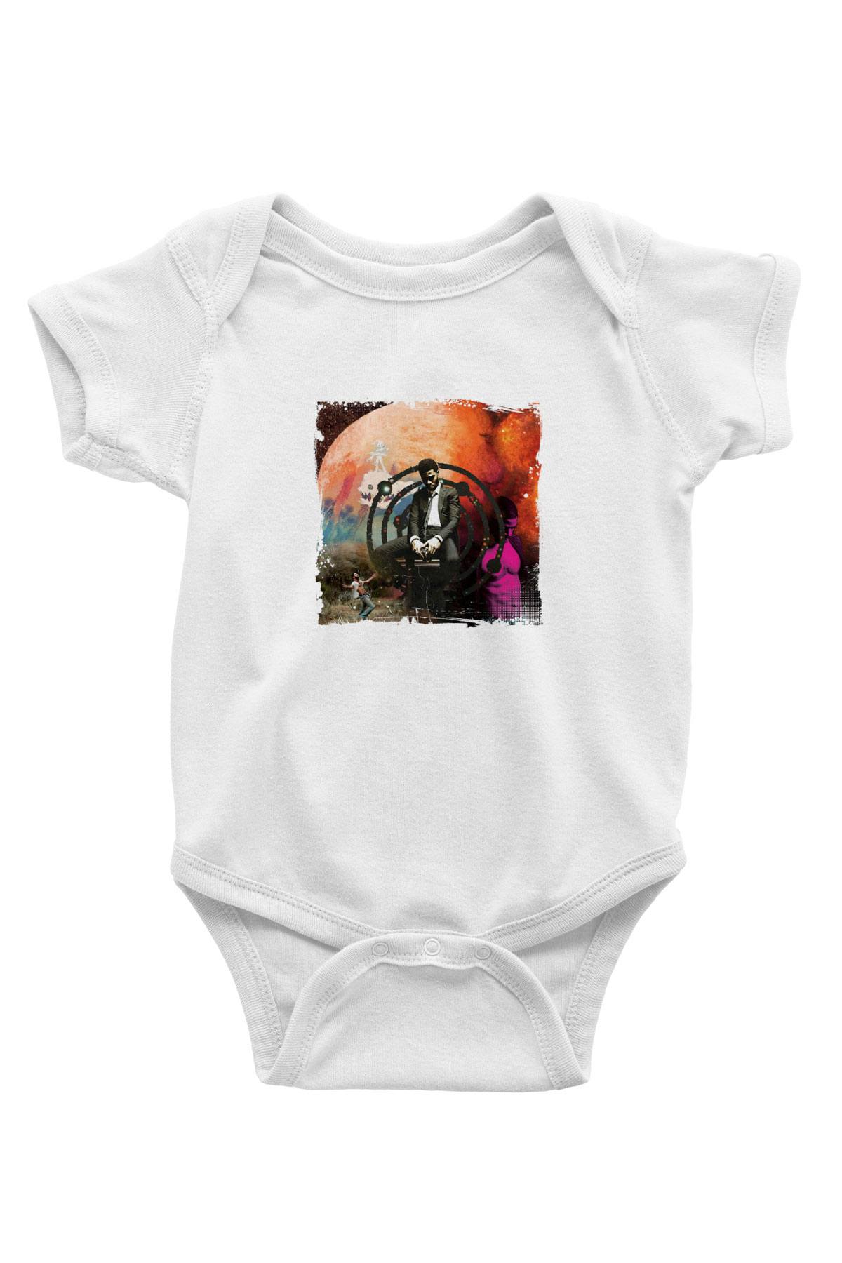 Kid Cudi Baskılı Unisex Beyaz Bebek Body - Zıbın