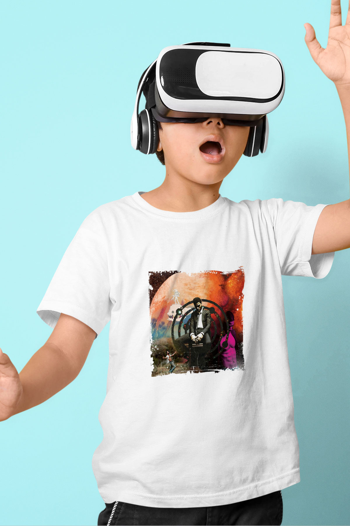 Kid Cudi Baskılı Unisex Beyaz Çocuk Tişört