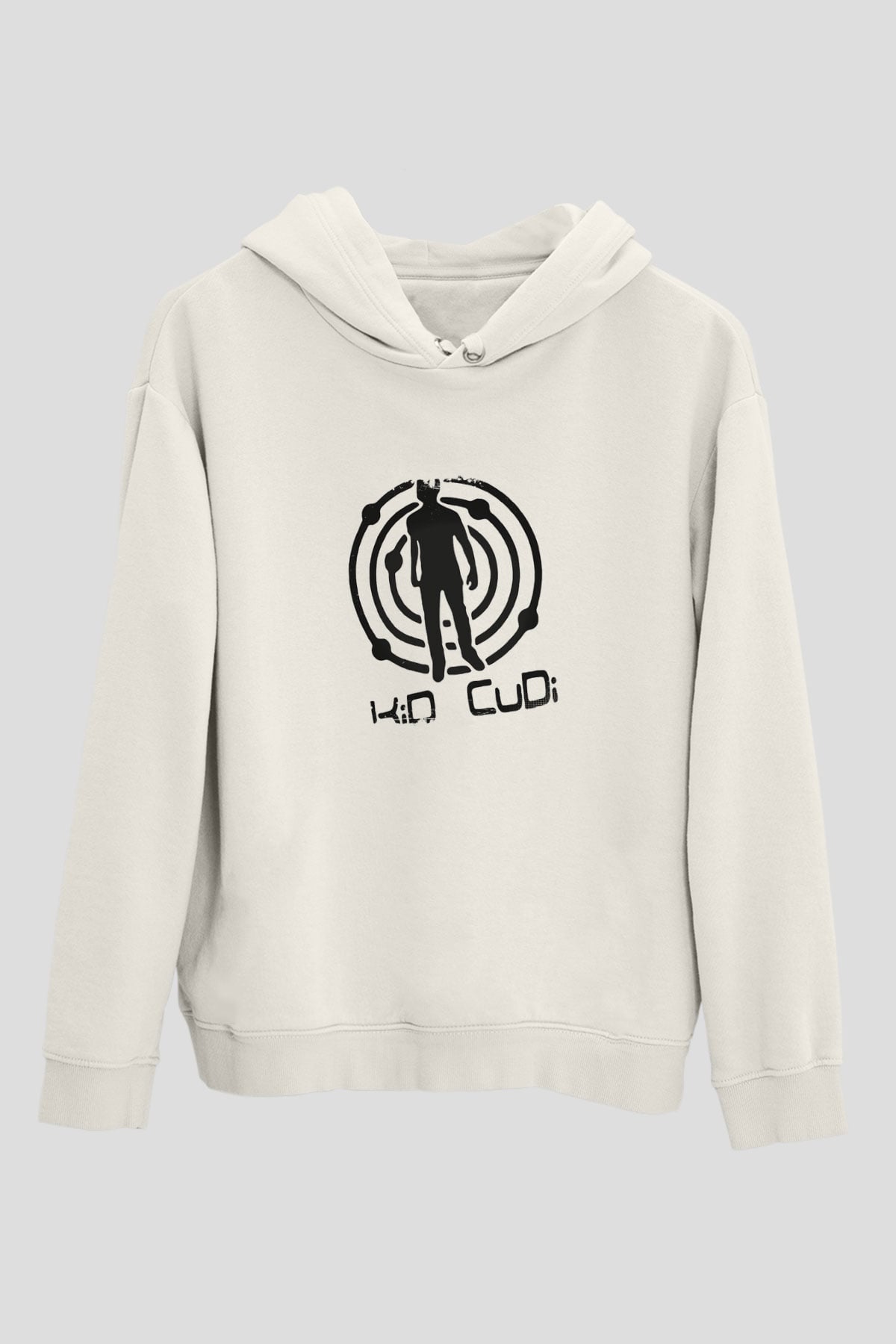 Kid Cudi Baskılı Unisex Beyaz Kapüşonlu Sweatshirt