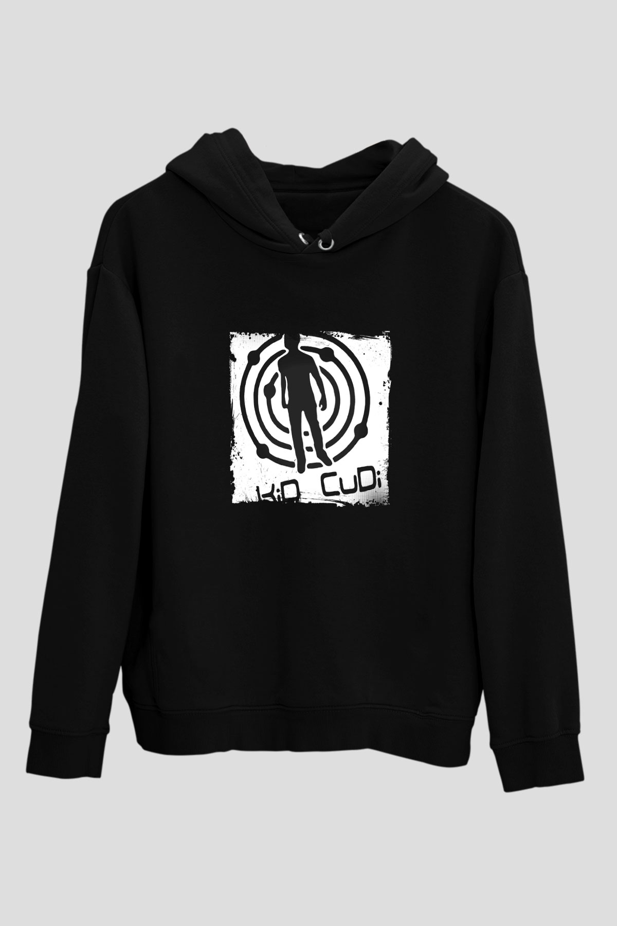 Kid Cudi Baskılı Unisex Siyah Hoodie