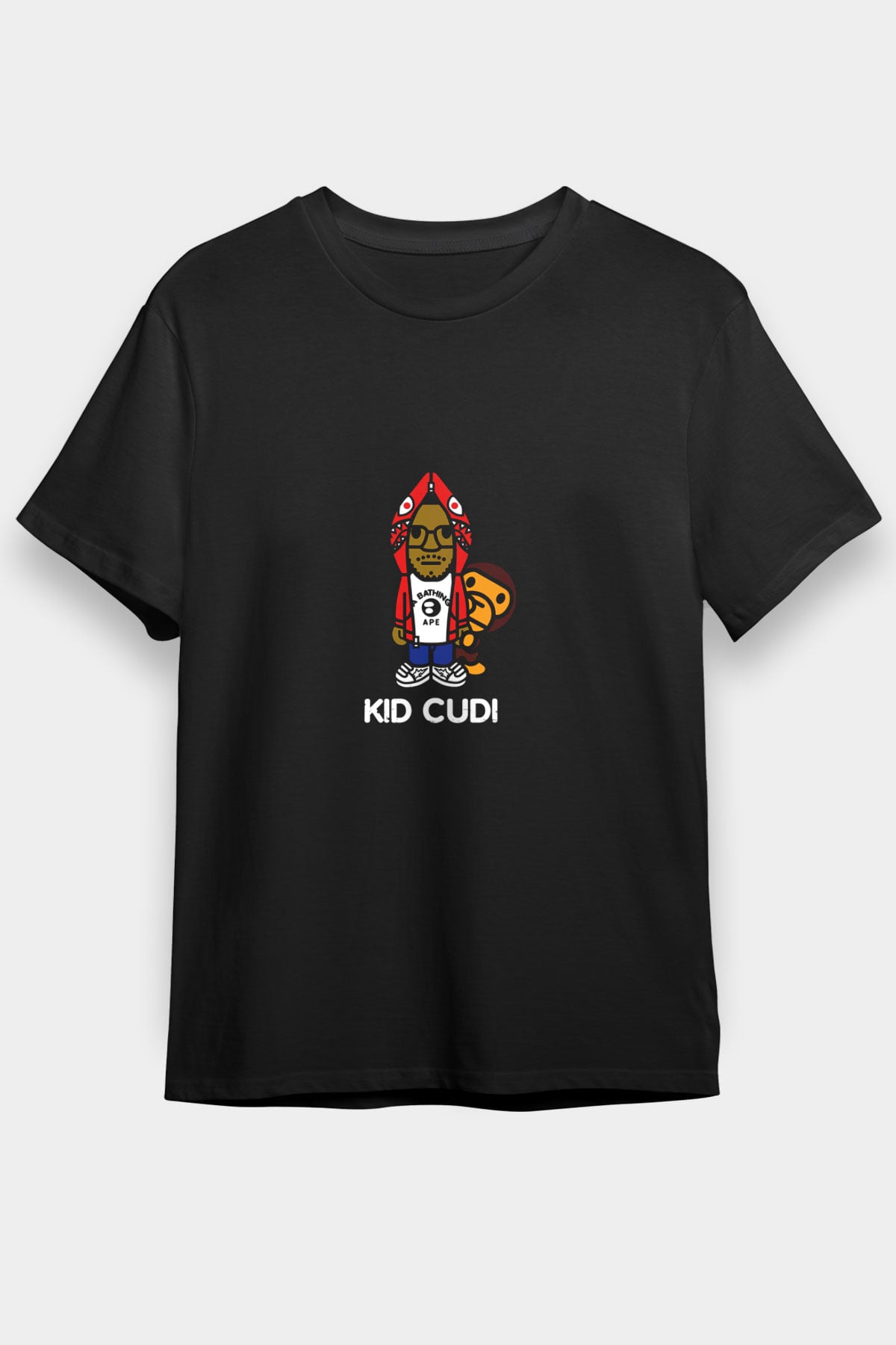 Kid Cudi Baskılı Unisex Siyah Tişört