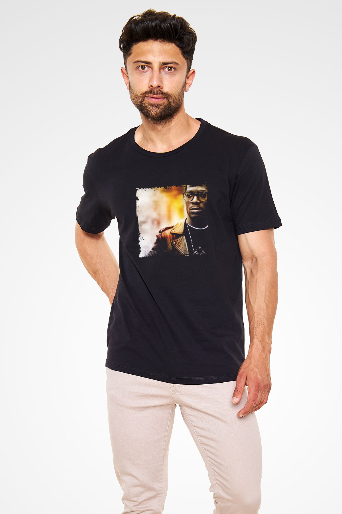 Kid Cudi Baskılı Unisex Siyah Tişört