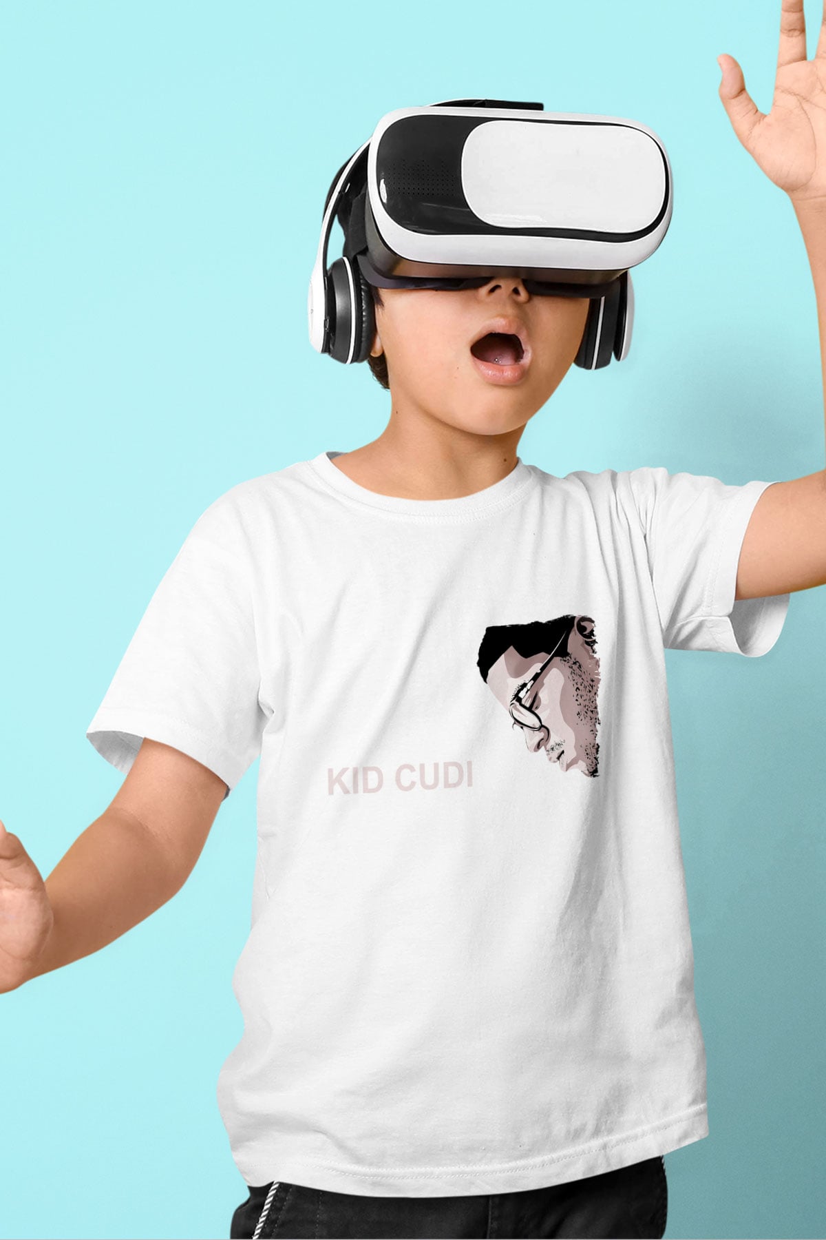 Kid Cudi Beyaz Unisex Çocuk Tişört