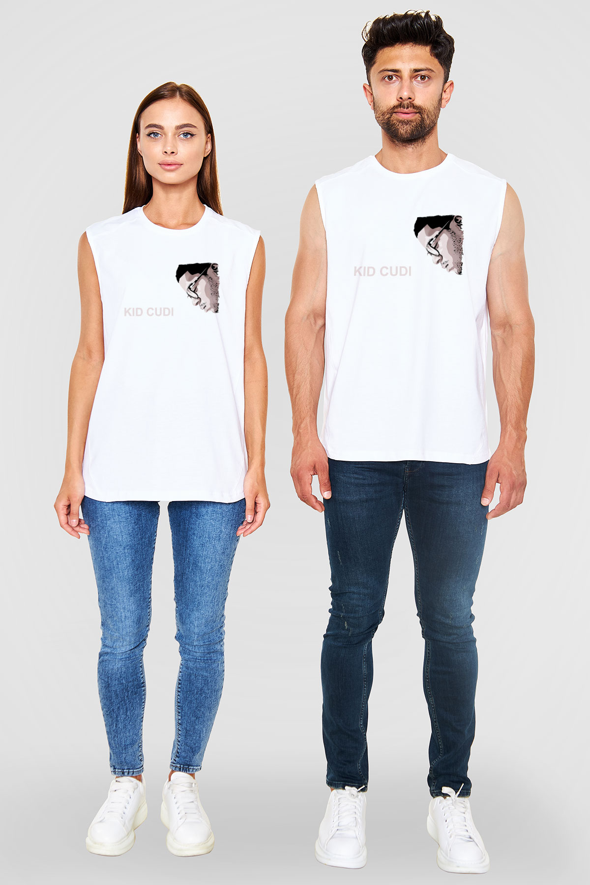 Kid Cudi Beyaz Unisex Kolsuz Tişört
