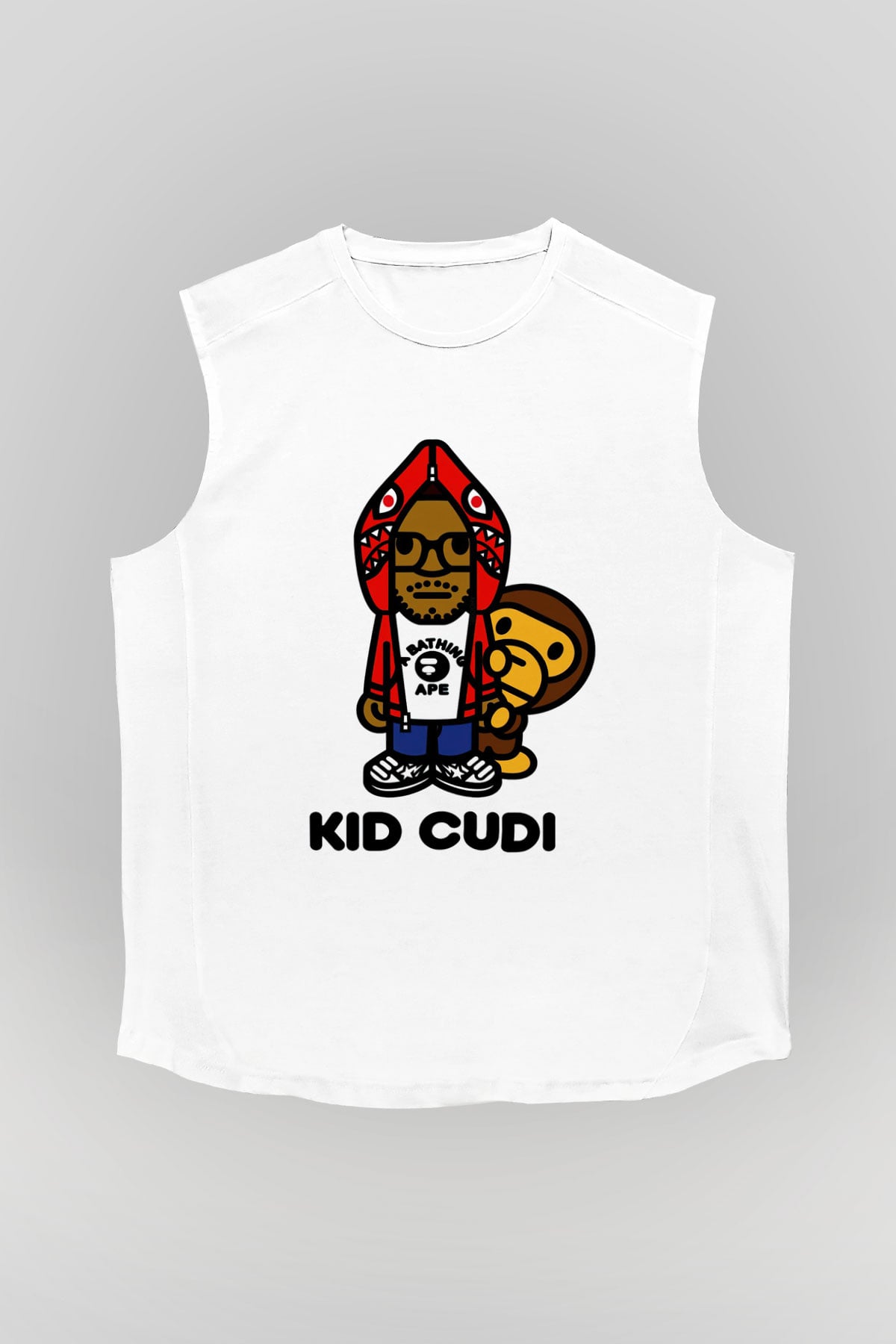 Kid Cudi Beyaz Unisex Kolsuz Tişört