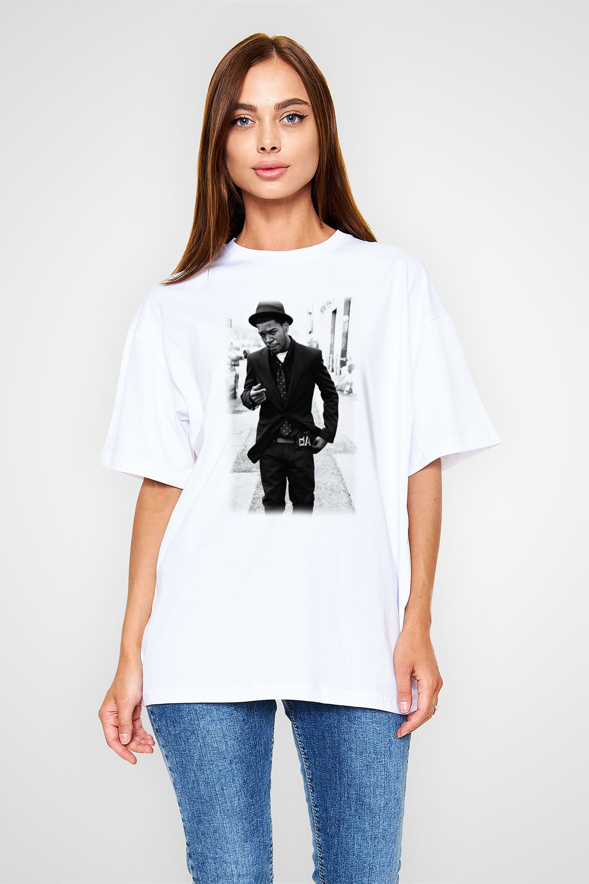 Kid Cudi Beyaz Unisex Oversize Tişört T-Shirt